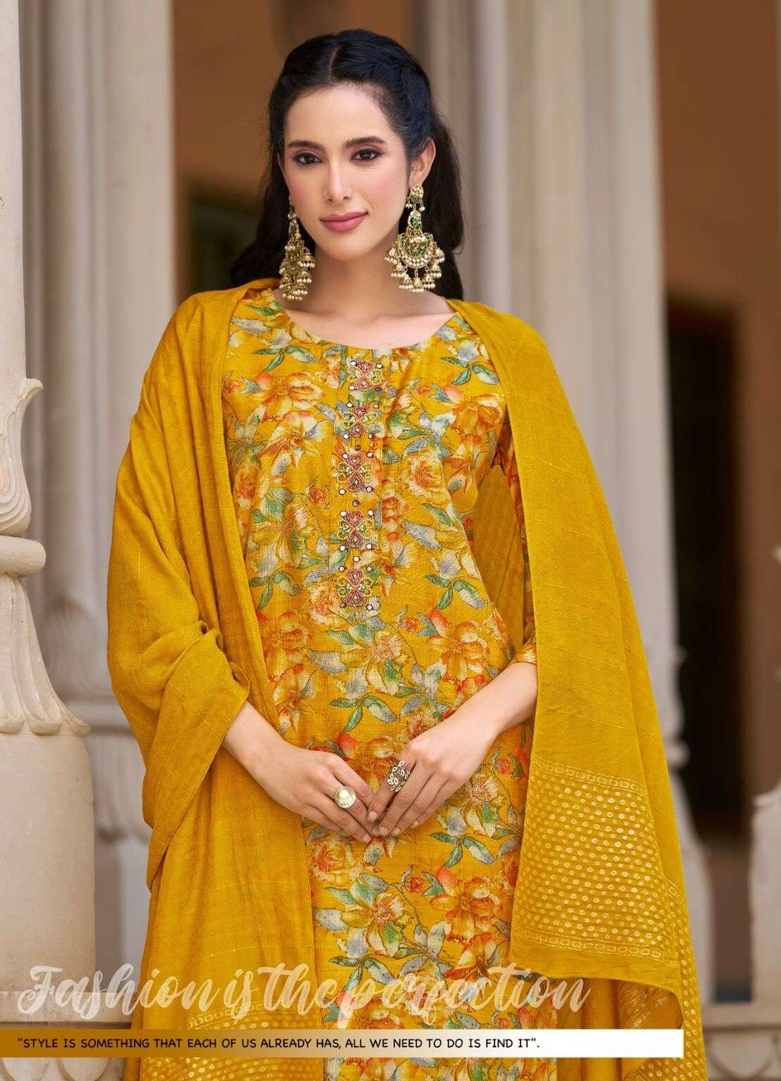 ALEXA VOL-3 BY RADHIKA LIFE STYLE IN VERTICAN SILK FOIL PRINT WITH HANDWORK 