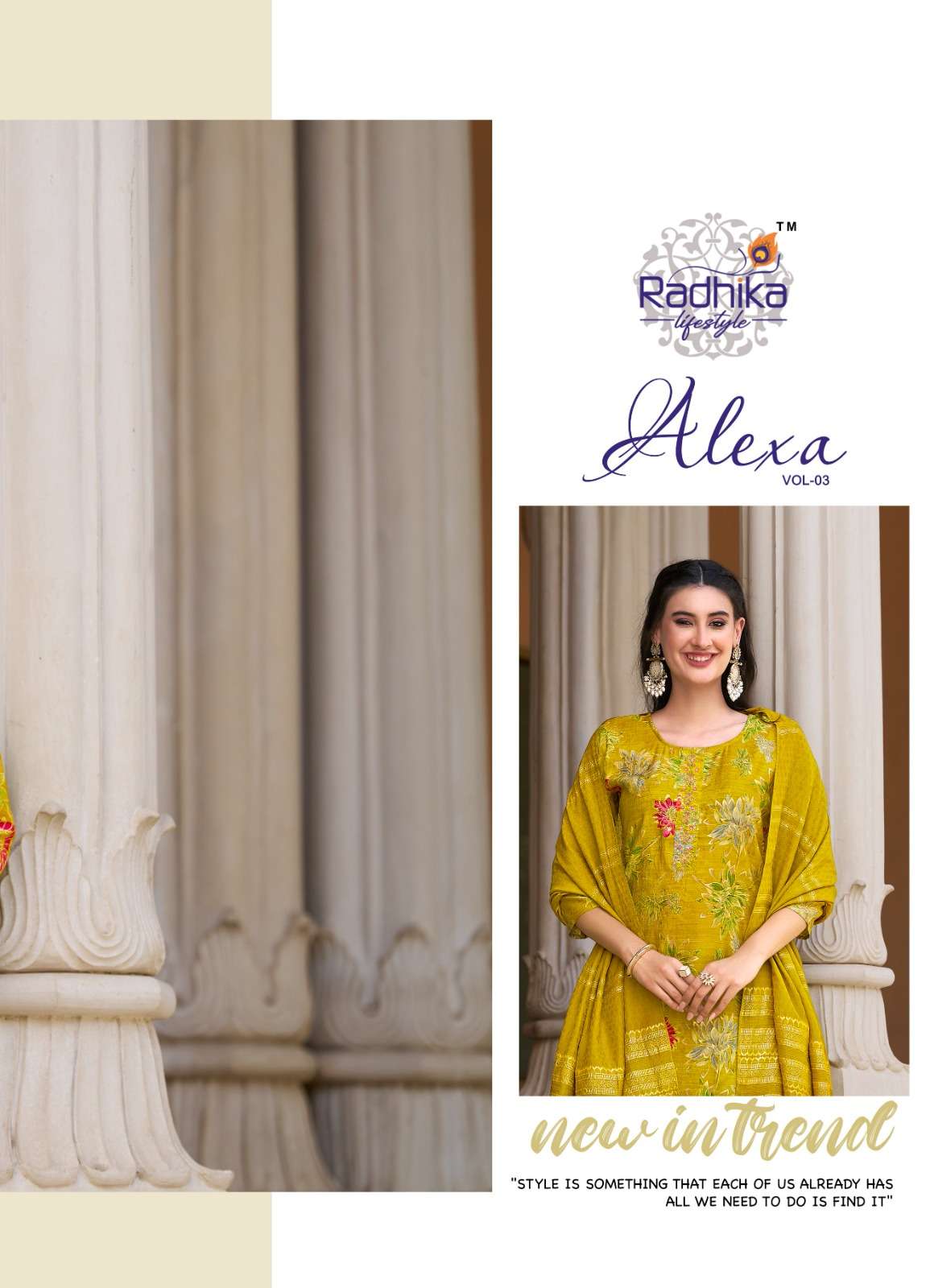ALEXA VOL-3 BY RADHIKA LIFE STYLE IN VERTICAN SILK FOIL PRINT WITH HANDWORK 