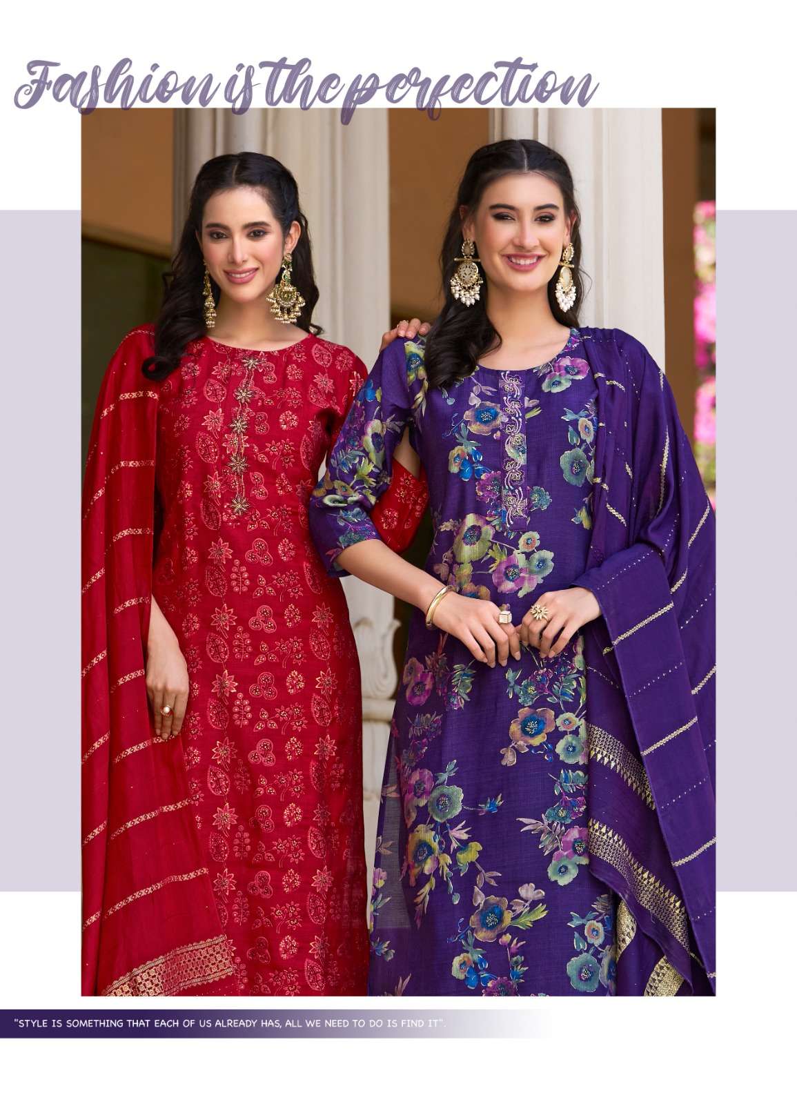 ALEXA VOL-3 BY RADHIKA LIFE STYLE IN VERTICAN SILK FOIL PRINT WITH HANDWORK 