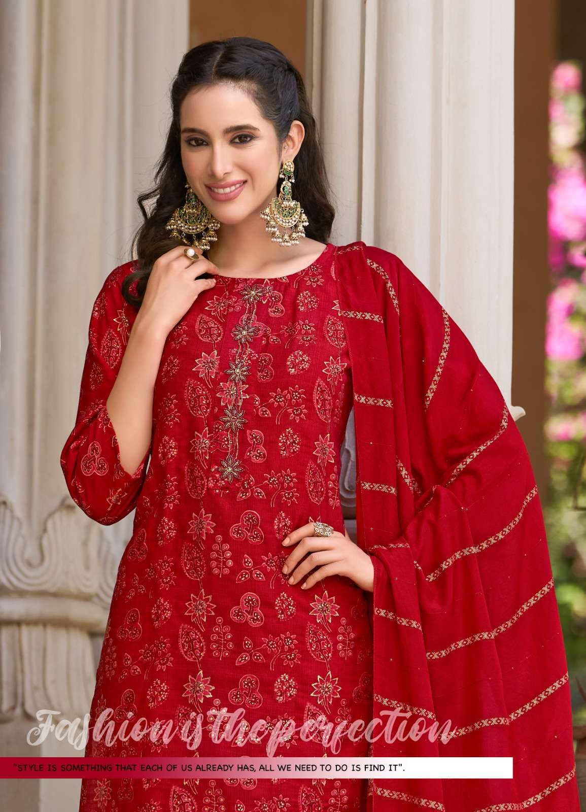 ALEXA VOL-3 BY RADHIKA LIFE STYLE IN VERTICAN SILK FOIL PRINT WITH HANDWORK 