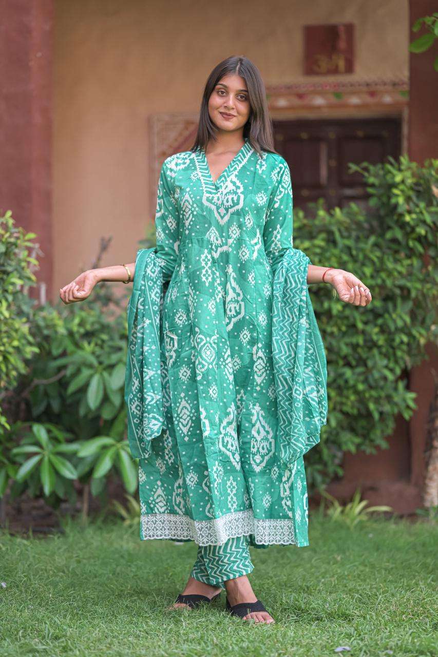 ANARKALI BY TEXOFAB IN CAMBRIC COTTON ANARKALI STYLE 3PC CONSEPAT 