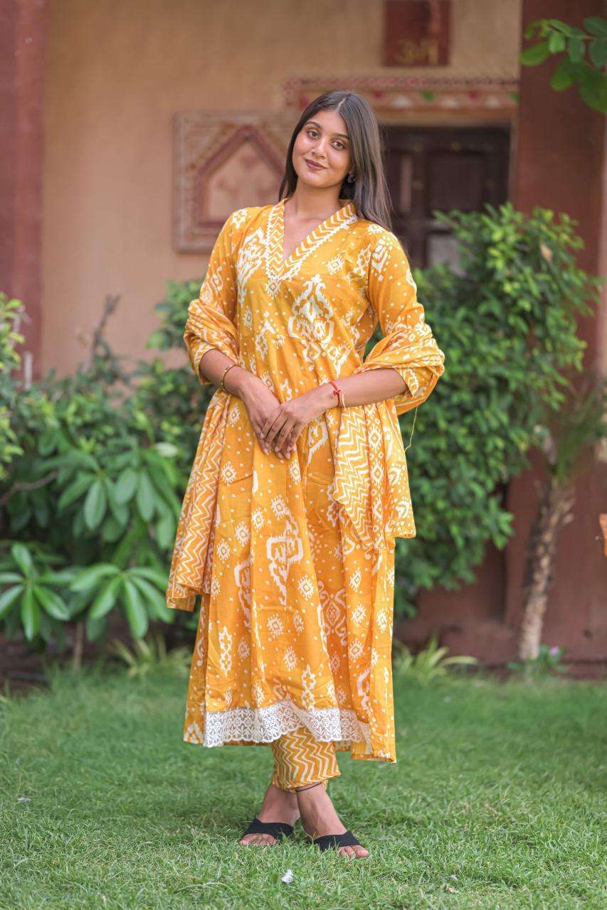 ANARKALI BY TEXOFAB IN CAMBRIC COTTON ANARKALI STYLE 3PC CONSEPAT 