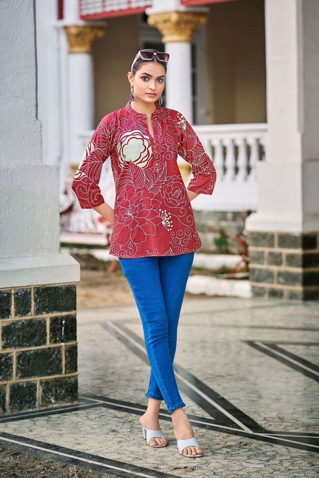 BABY VOL :- 7 BY TIPS & TOPS IN HEAVY RAYON PRINT WITH FANCY SHORT TOPS