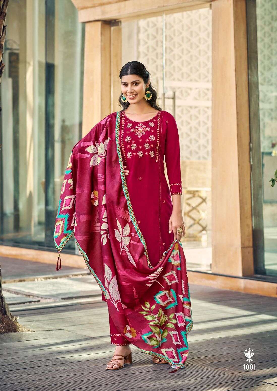 BUTTERFLY BY WOODEE IN PREMIUM QUALITY LIVA RAYON WITH MUSLIN DIGITAL PRINT DUPPATA