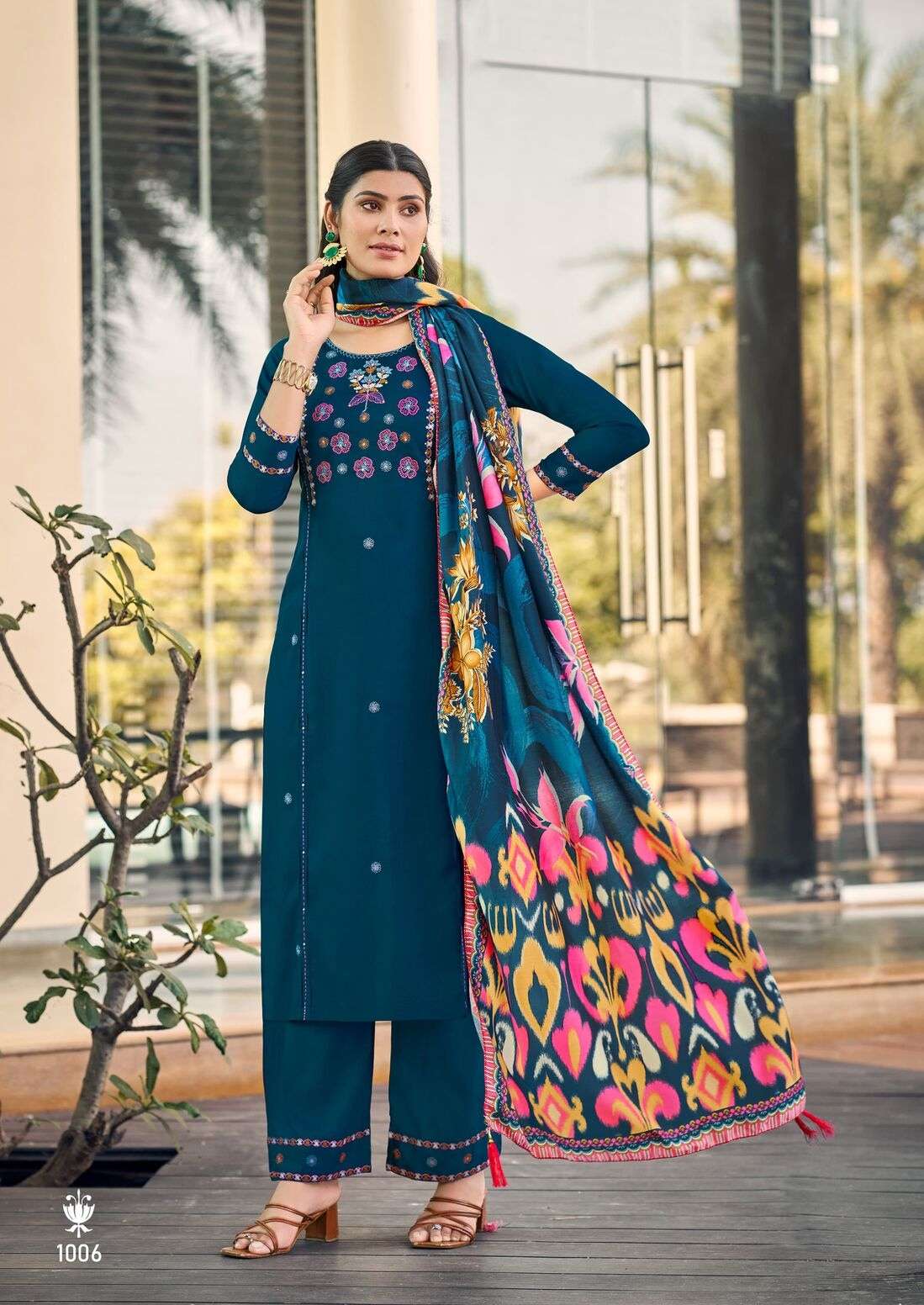 BUTTERFLY BY WOODEE IN PREMIUM QUALITY LIVA RAYON WITH MUSLIN DIGITAL PRINT DUPPATA