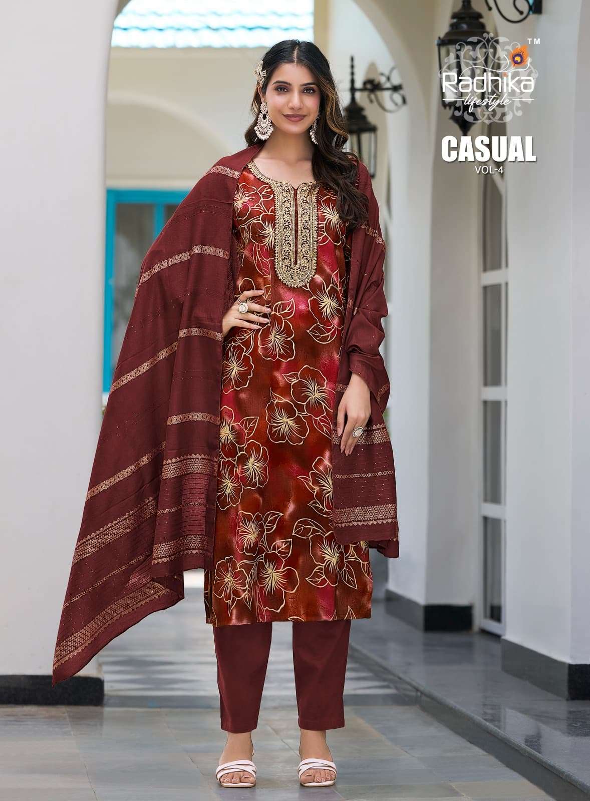 CASUAL VOL 4 BY RADHIKA LIFE STYLE IN HEAVY RAYON FOIL PRINT WITH EMBROIDERY WORK