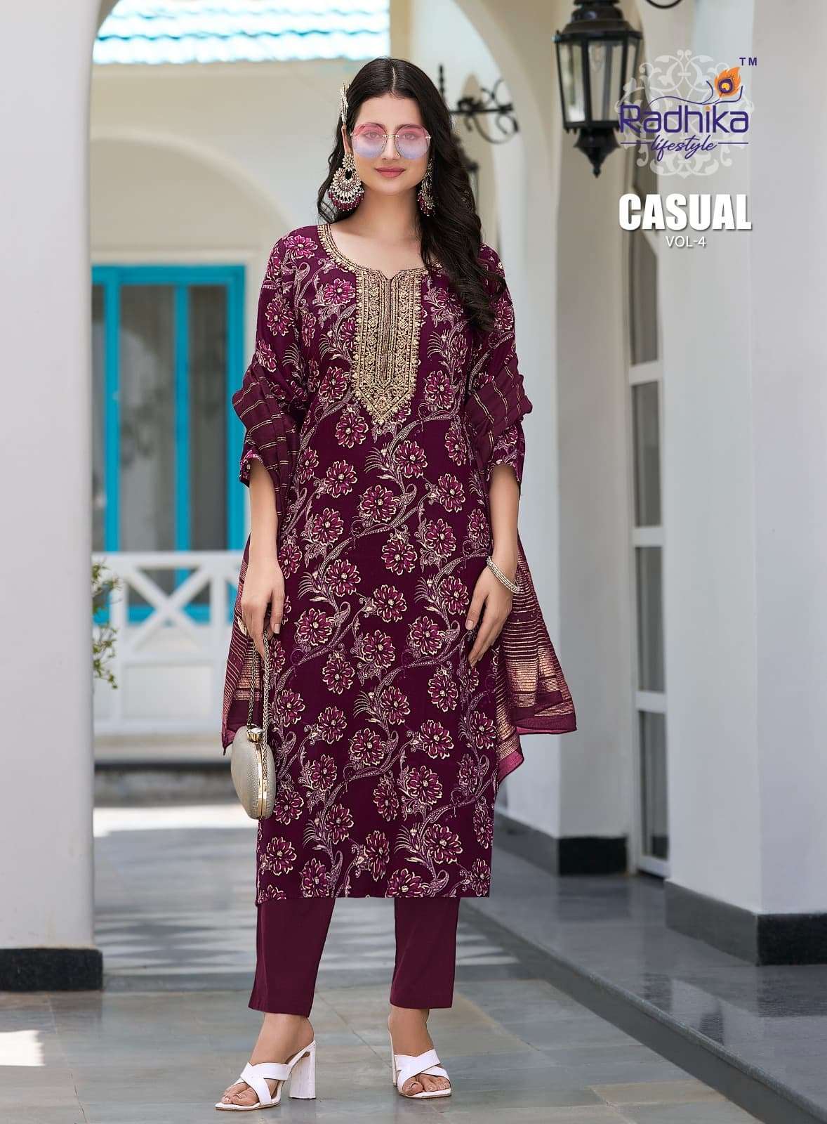 CASUAL VOL 4 BY RADHIKA LIFE STYLE IN HEAVY RAYON FOIL PRINT WITH EMBROIDERY WORK