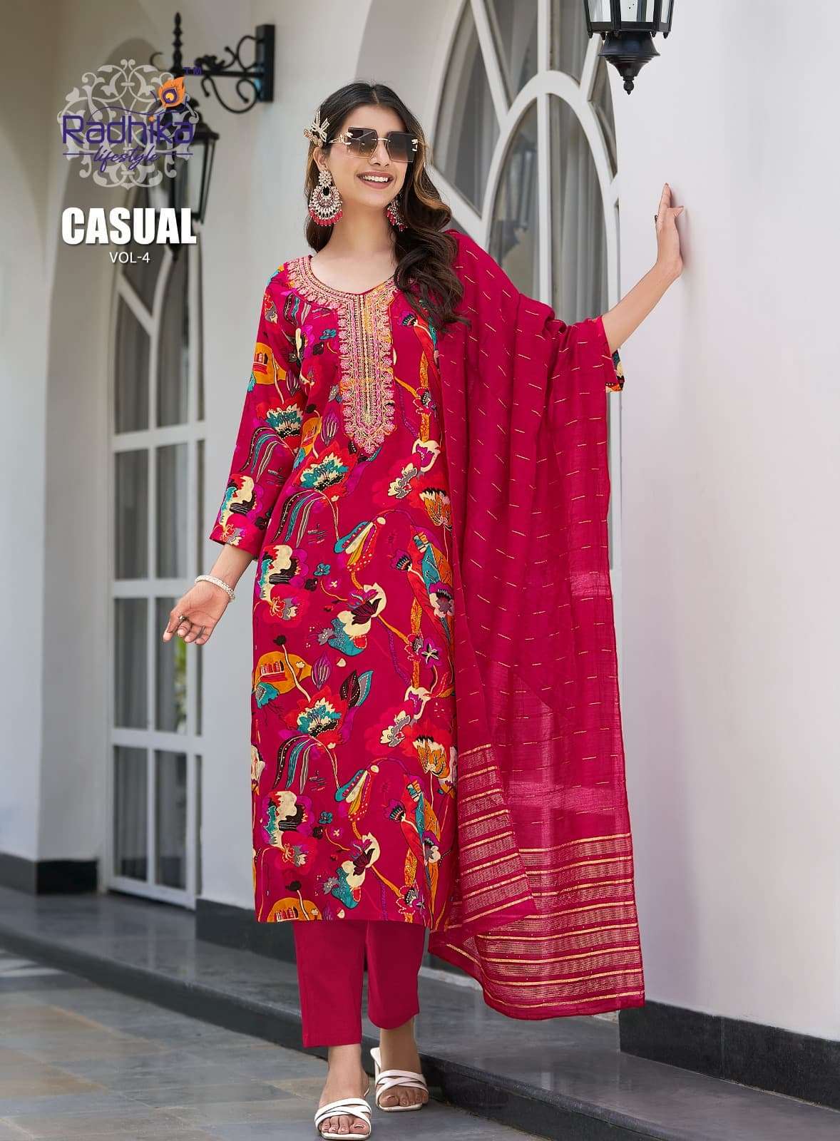 CASUAL VOL 4 BY RADHIKA LIFE STYLE IN HEAVY RAYON FOIL PRINT WITH EMBROIDERY WORK