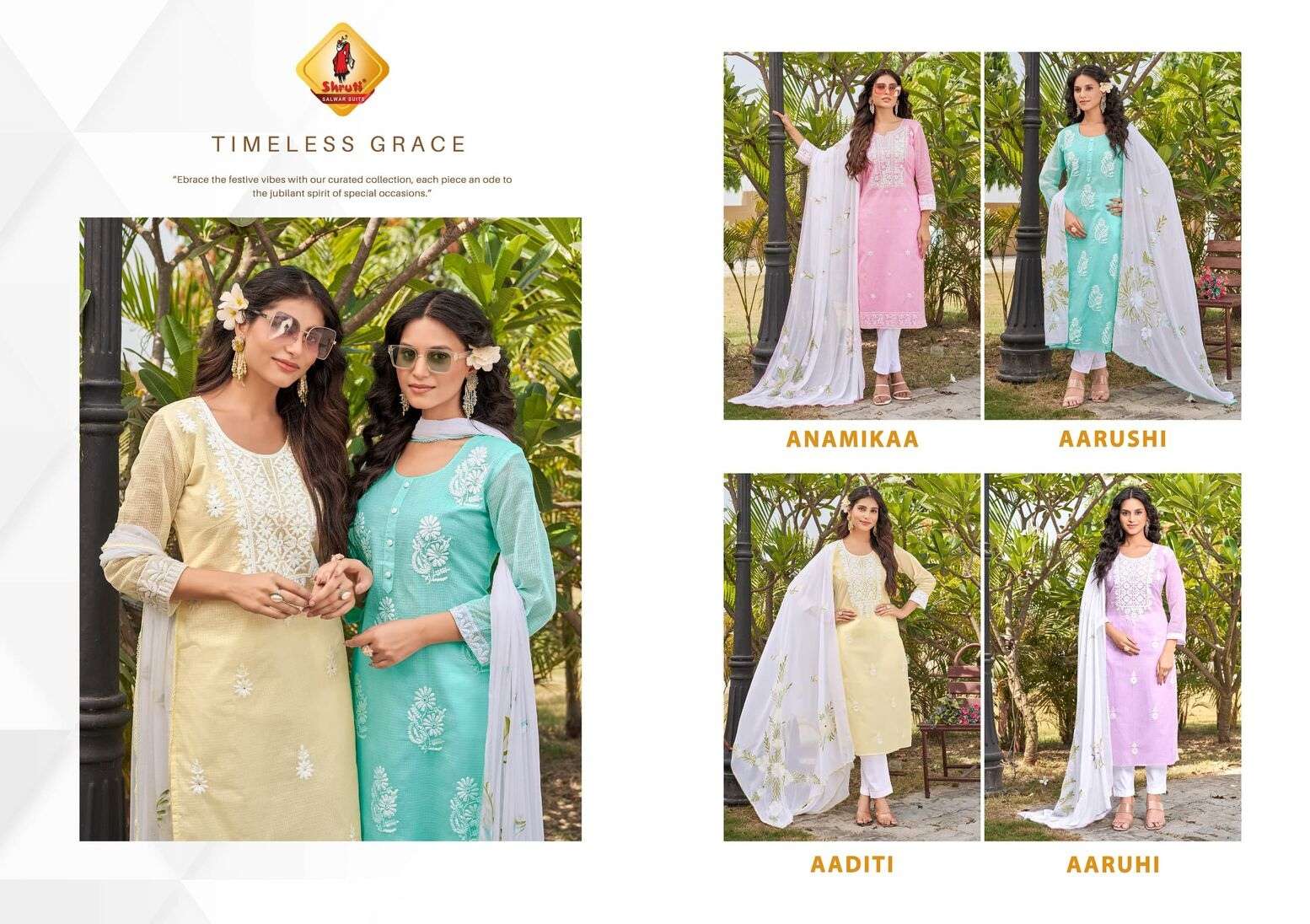CHILL VOL-10 BY SHRUTI SUIT IN PURE SUPER NET ELEGANT KURTI PANT WITH HAND-PAINTED DUPATTA