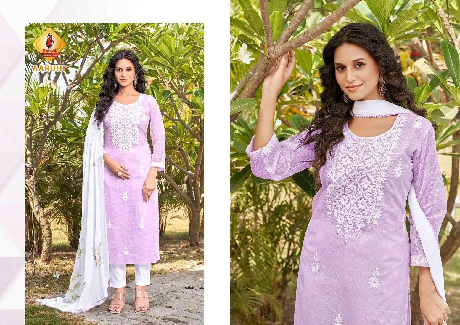 CHILL VOL-10 BY SHRUTI SUIT IN PURE SUPER NET ELEGANT KURTI PANT WITH HAND-PAINTED DUPATTA