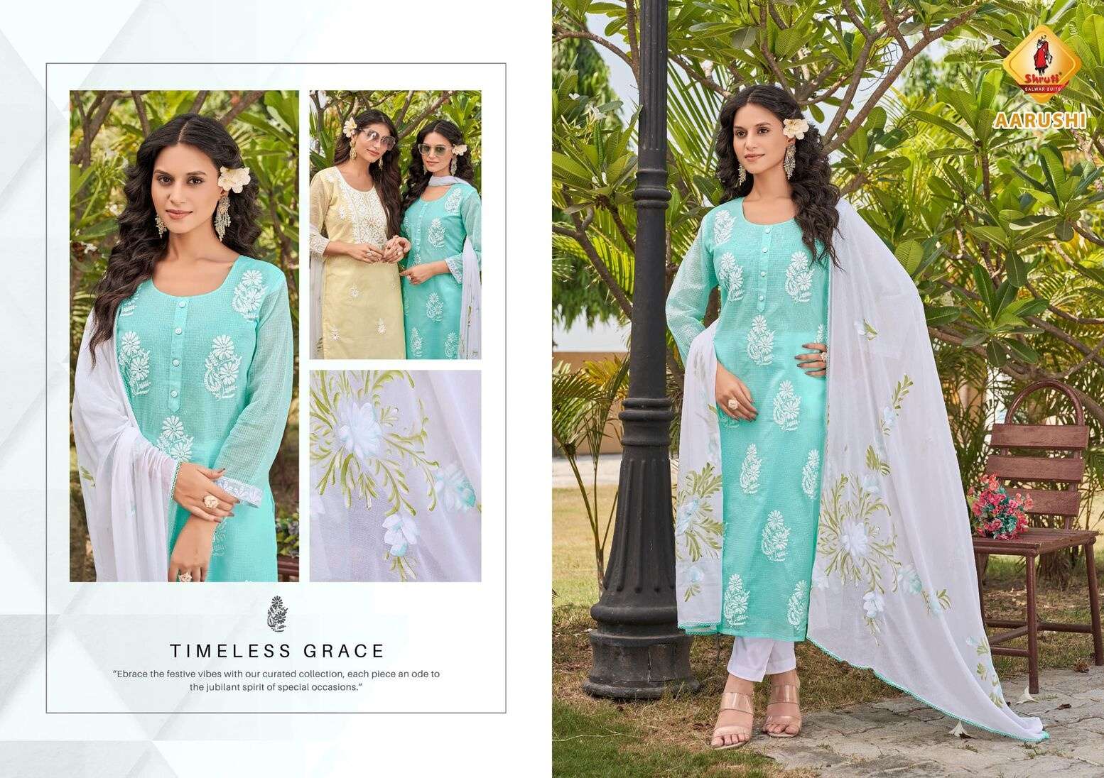 CHILL VOL-10 BY SHRUTI SUIT IN PURE SUPER NET ELEGANT KURTI PANT WITH HAND-PAINTED DUPATTA