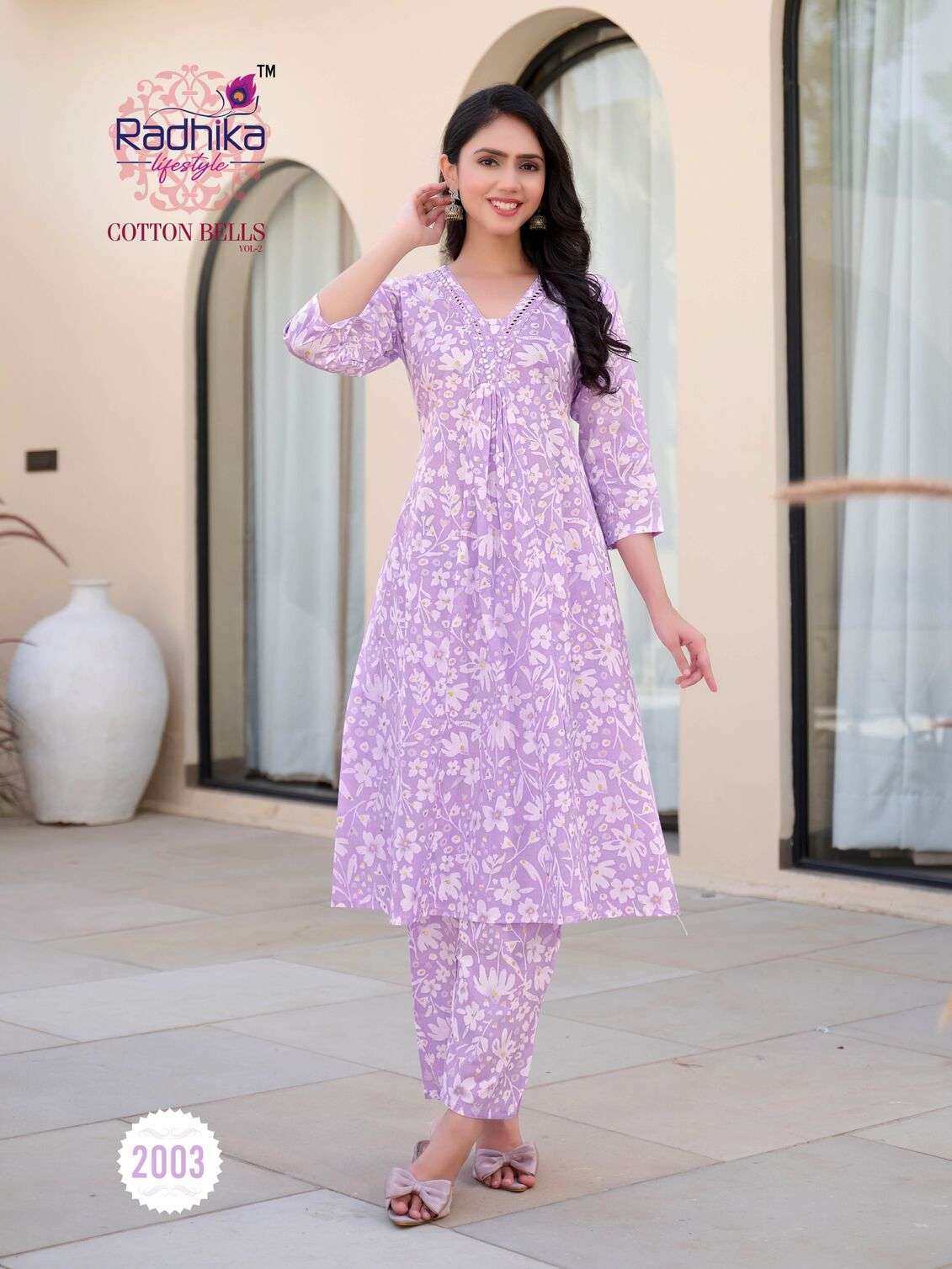 COTTON BELLS VOL 2 BY RADHIKA LIFE STYLE IN COTTON FOIL PRINT WITH WORK KURTI - PLAZO 