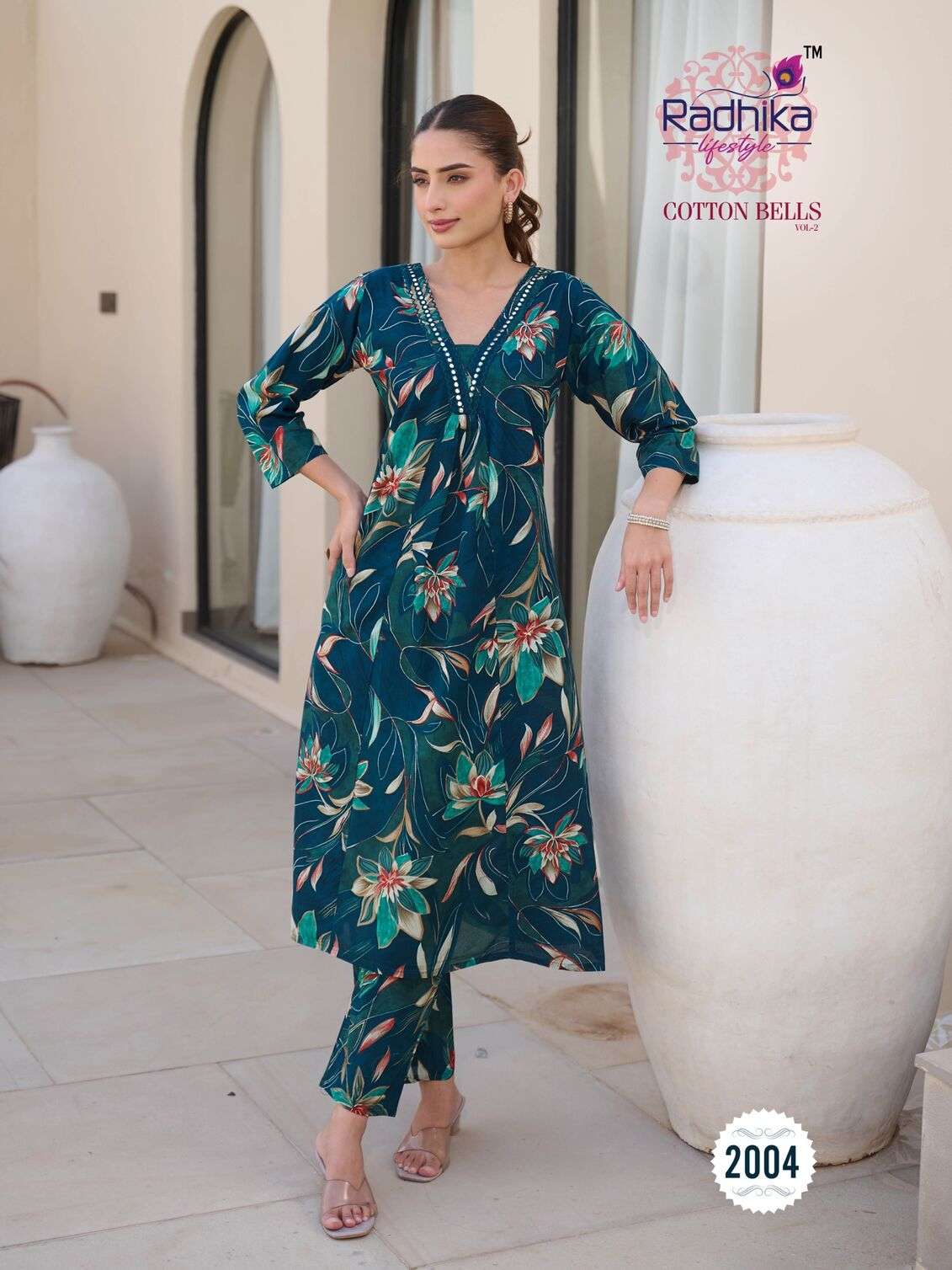 COTTON BELLS VOL 2 BY RADHIKA LIFE STYLE IN COTTON FOIL PRINT WITH WORK KURTI - PLAZO 