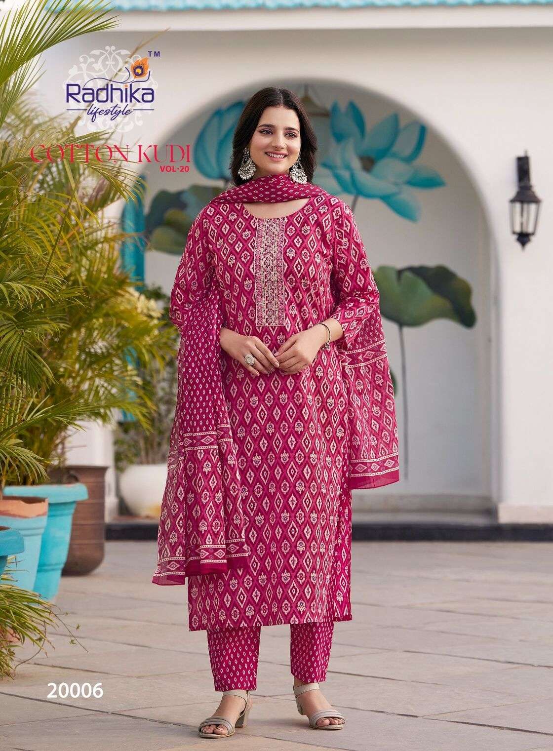 COTTON KUDI VOL-20 BY RADHIKA LIFE STYLE IN PURE COTTON KURTI WITH PANT& DUPPATTA