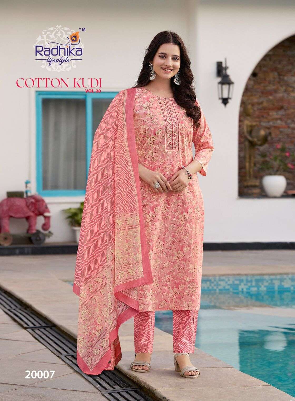 COTTON KUDI VOL-20 BY RADHIKA LIFE STYLE IN PURE COTTON KURTI WITH PANT& DUPPATTA