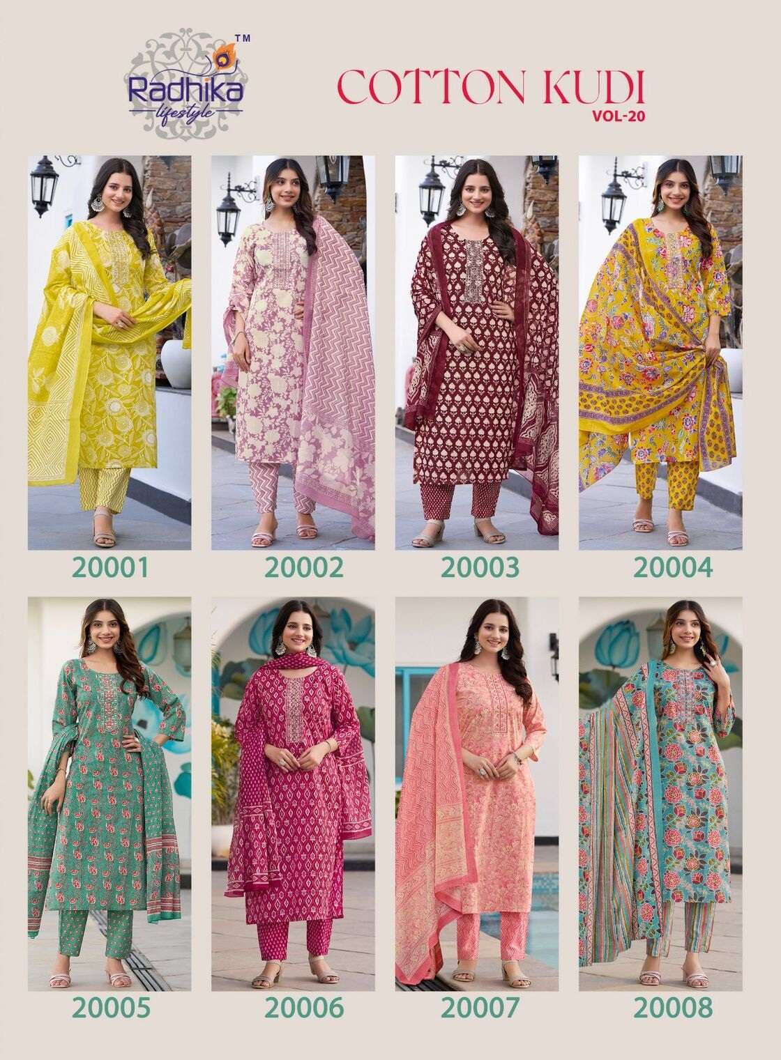 COTTON KUDI VOL-20 BY RADHIKA LIFE STYLE IN PURE COTTON KURTI WITH PANT& DUPPATTA