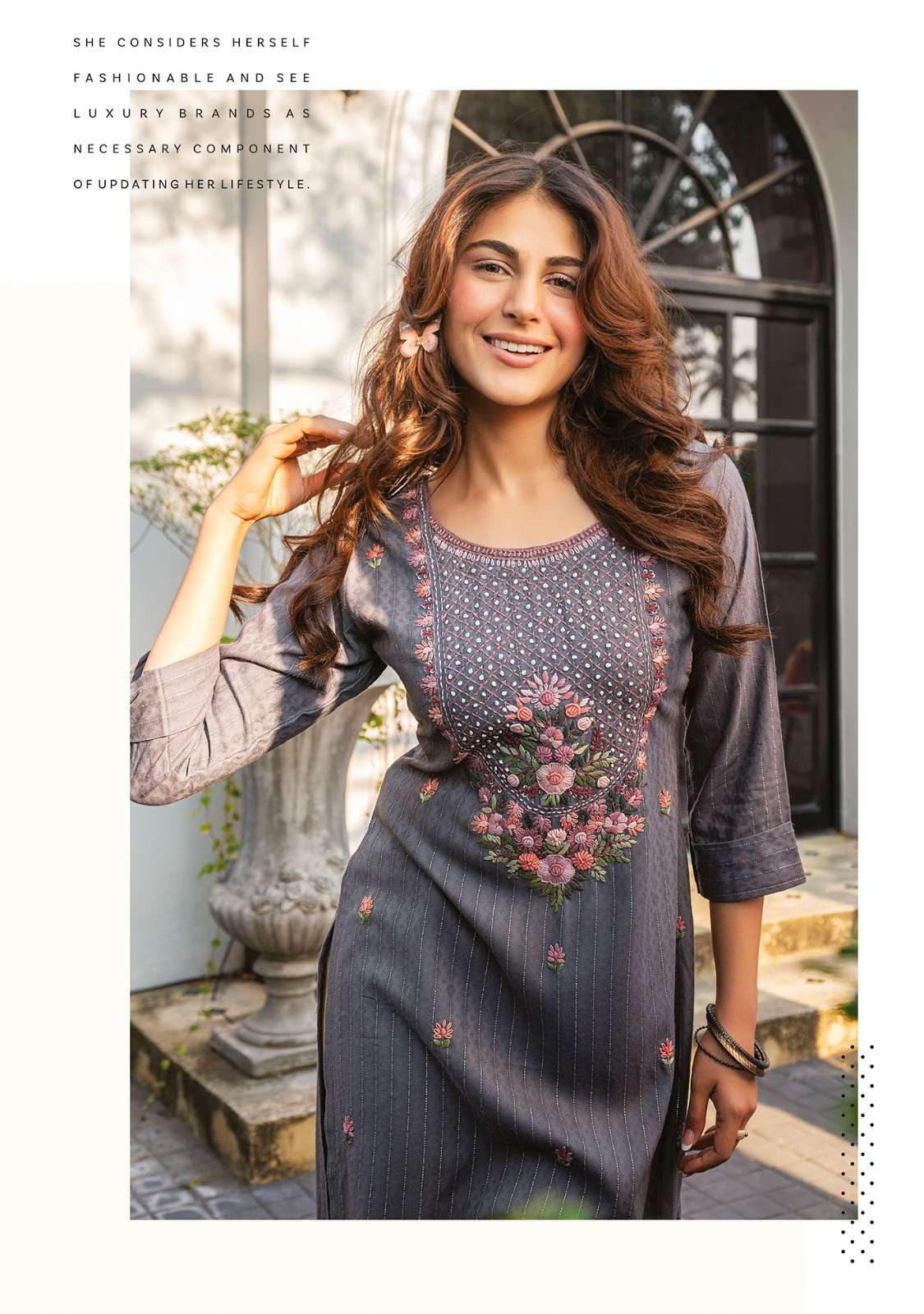 CRAZY VOL-5 BY ANJU FABRICS KATHA WITH HEAVY KNOT WORK CASUAL WEAR KURTI 