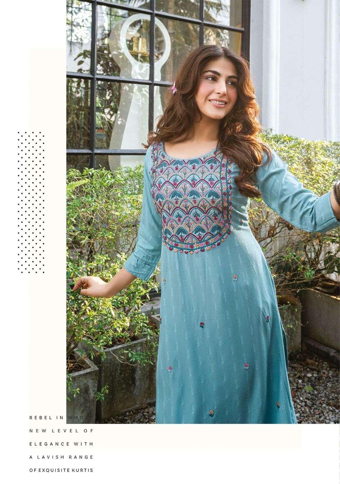 CRAZY VOL-5 BY ANJU FABRICS KATHA WITH HEAVY KNOT WORK CASUAL WEAR KURTI 