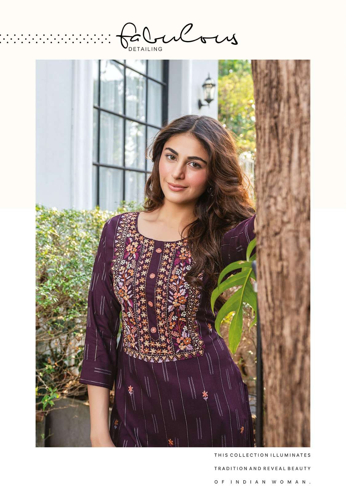 CRAZY VOL-5 BY ANJU FABRICS KATHA WITH HEAVY KNOT WORK CASUAL WEAR KURTI 