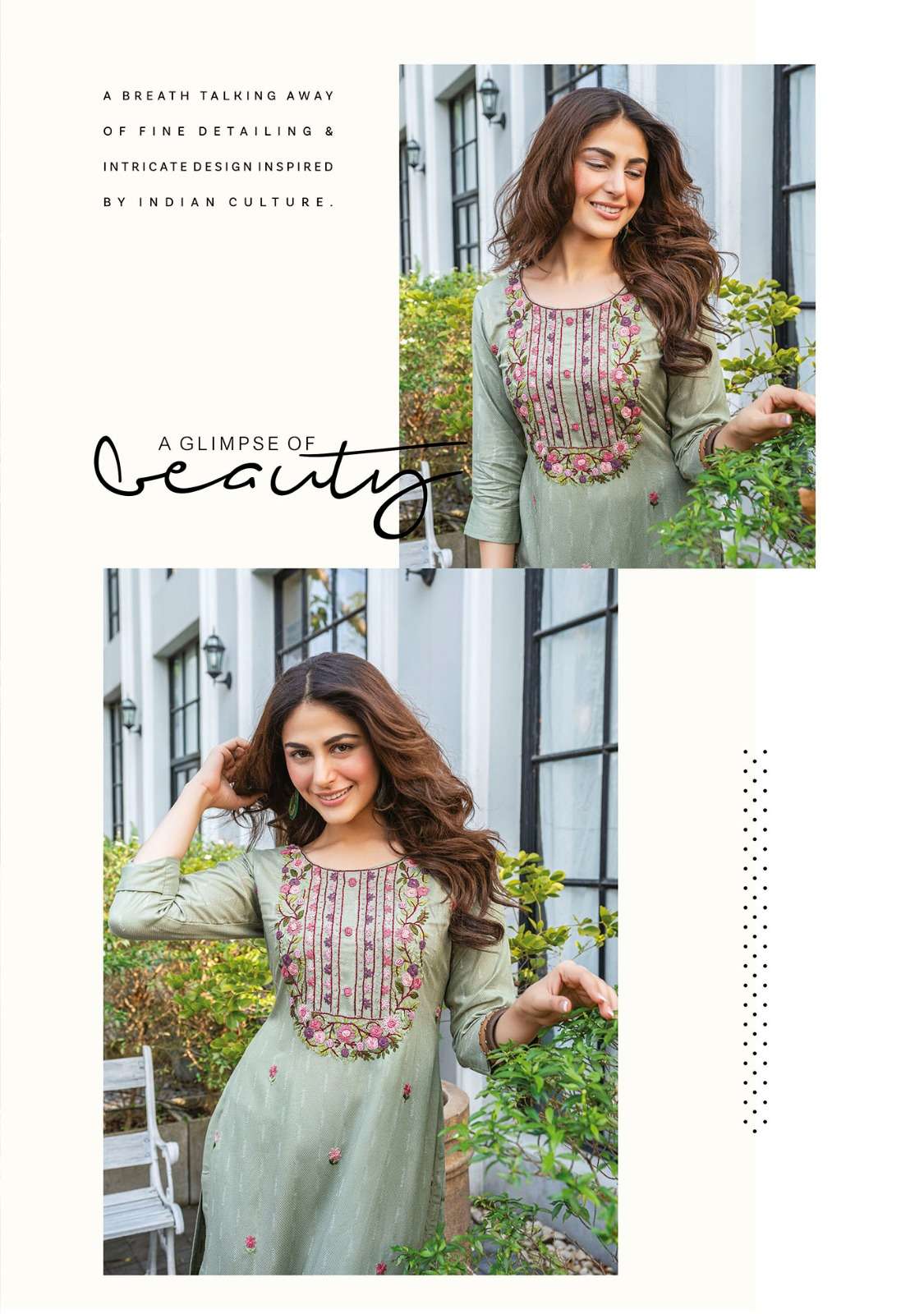 CRAZY VOL-5 BY ANJU FABRICS KATHA WITH HEAVY KNOT WORK CASUAL WEAR KURTI 