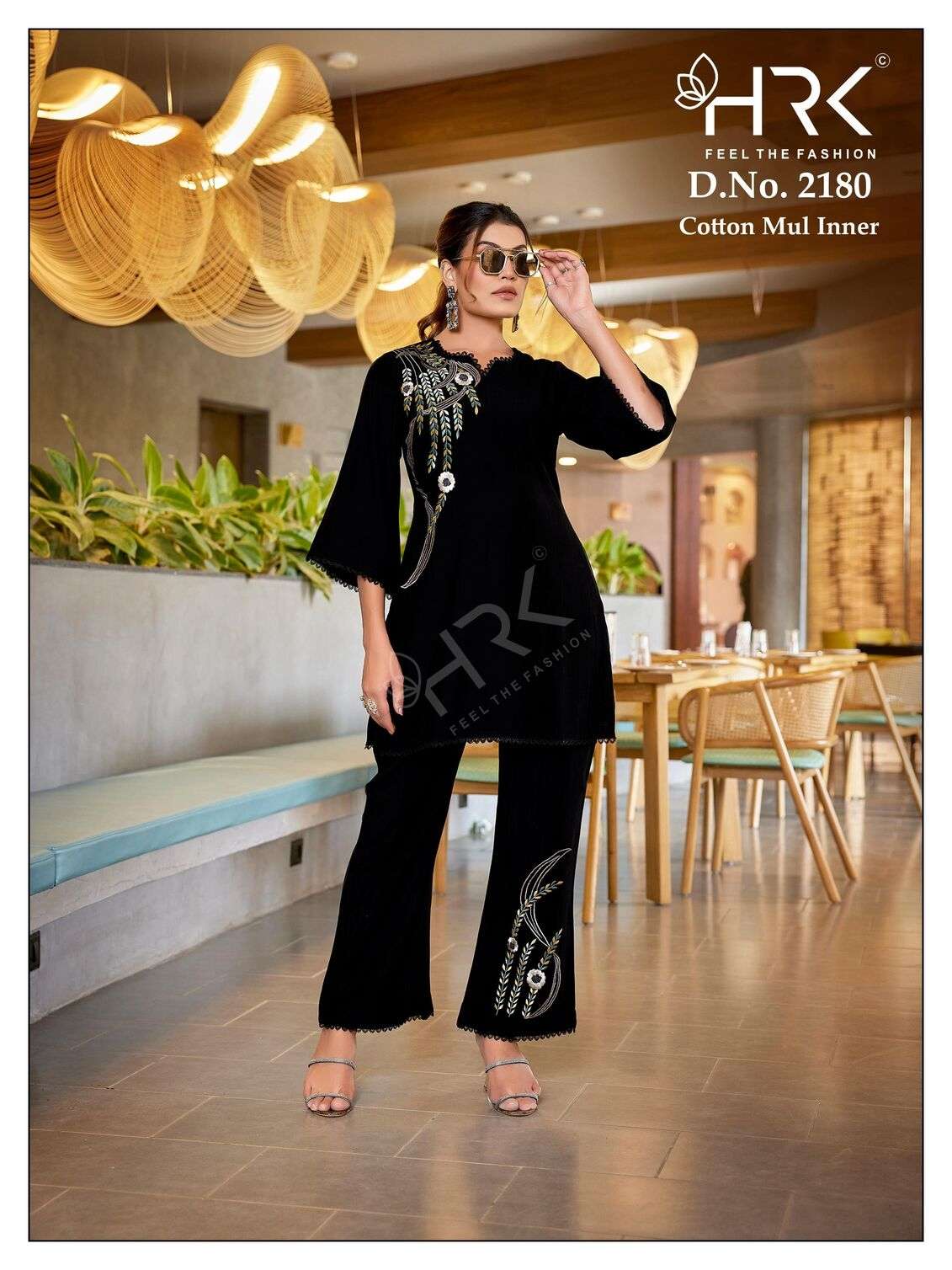 D.NO:- 2180 BY HRK IN VARTICAN PLAIN WITH EXCLUSIVE HAND WORK CO-ORD SET 