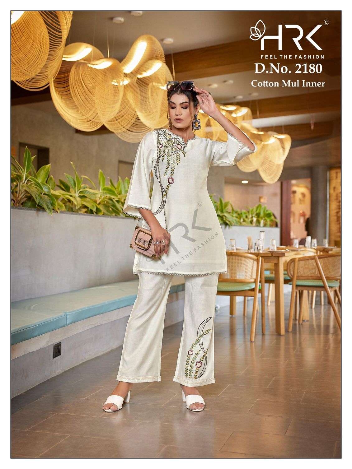 D.NO:- 2180 BY HRK IN VARTICAN PLAIN WITH EXCLUSIVE HAND WORK CO-ORD SET 