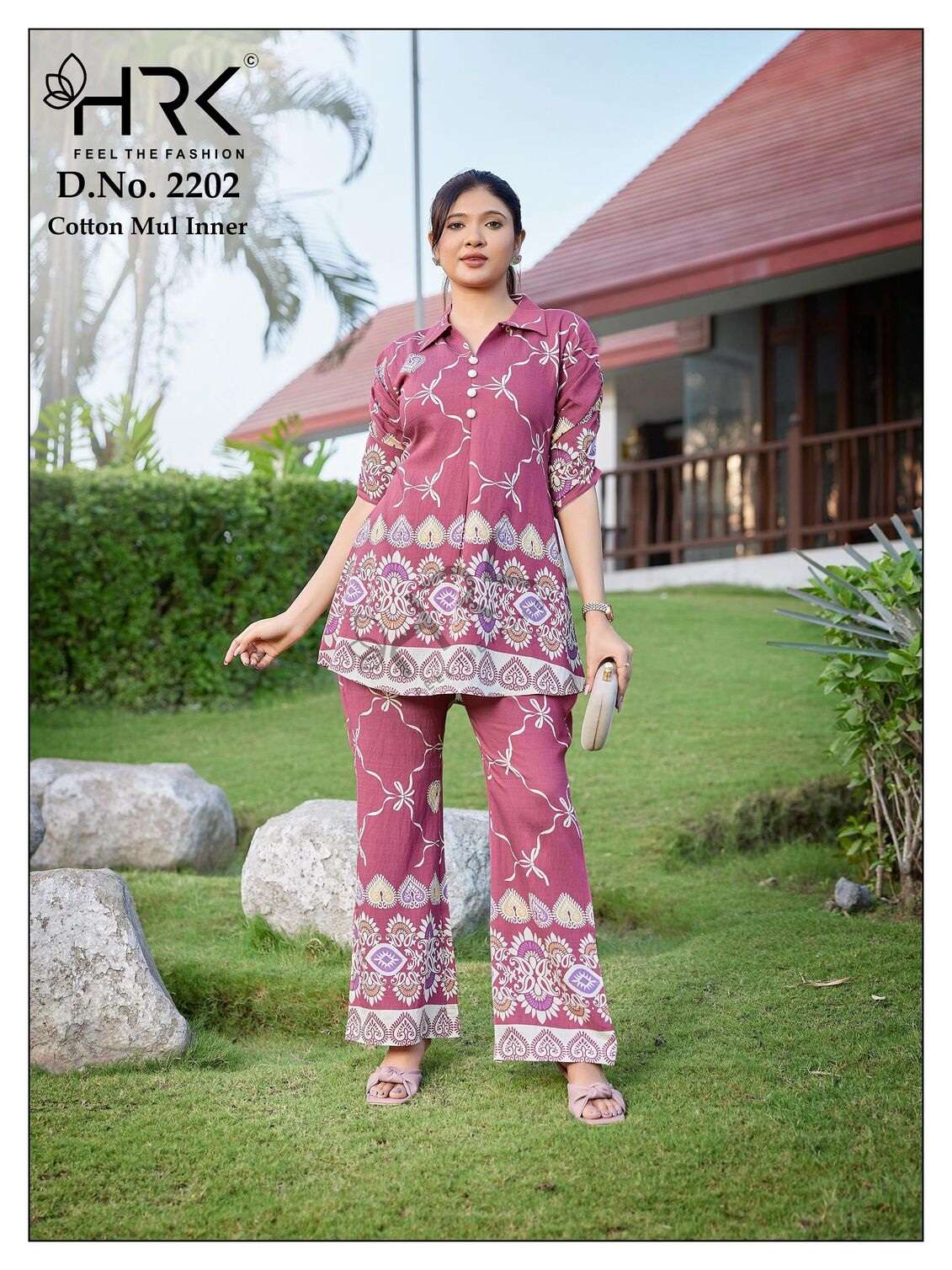D.NO :- 2202 BY HRK IN PURE VISCOS PRINT WITH EXCLUSIVE BUTTON WITH COTTON MUL INNER 