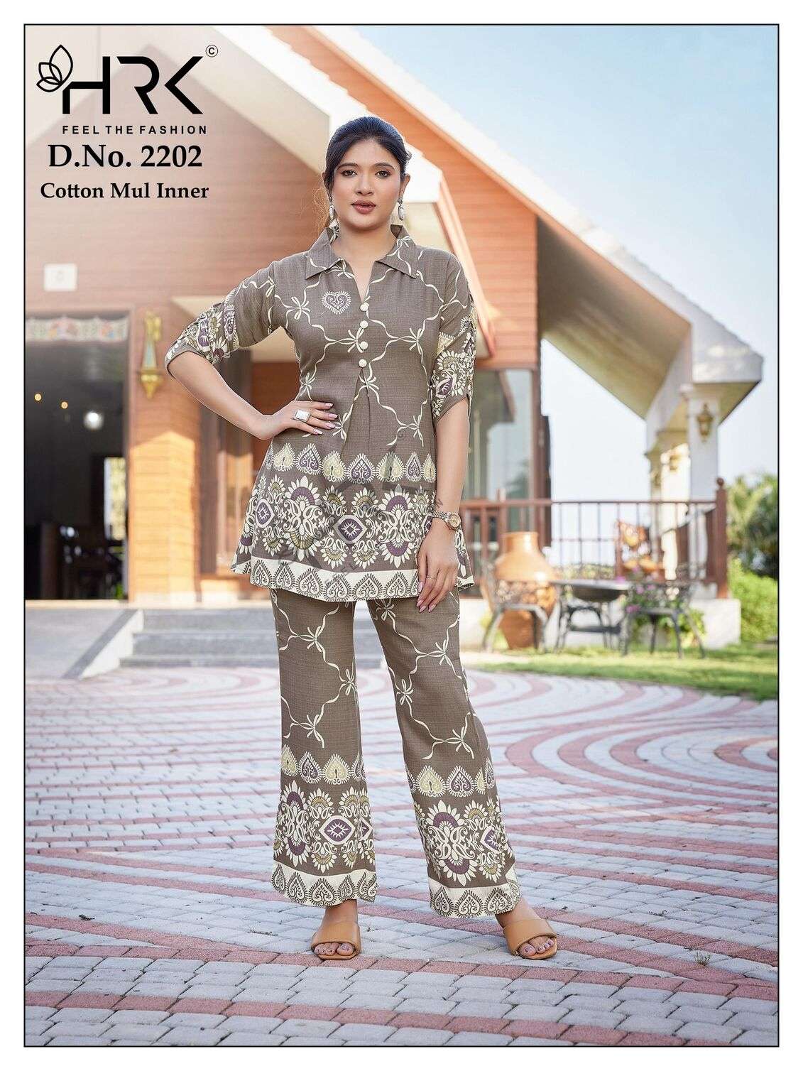 D.NO :- 2202 BY HRK IN PURE VISCOS PRINT WITH EXCLUSIVE BUTTON WITH COTTON MUL INNER 
