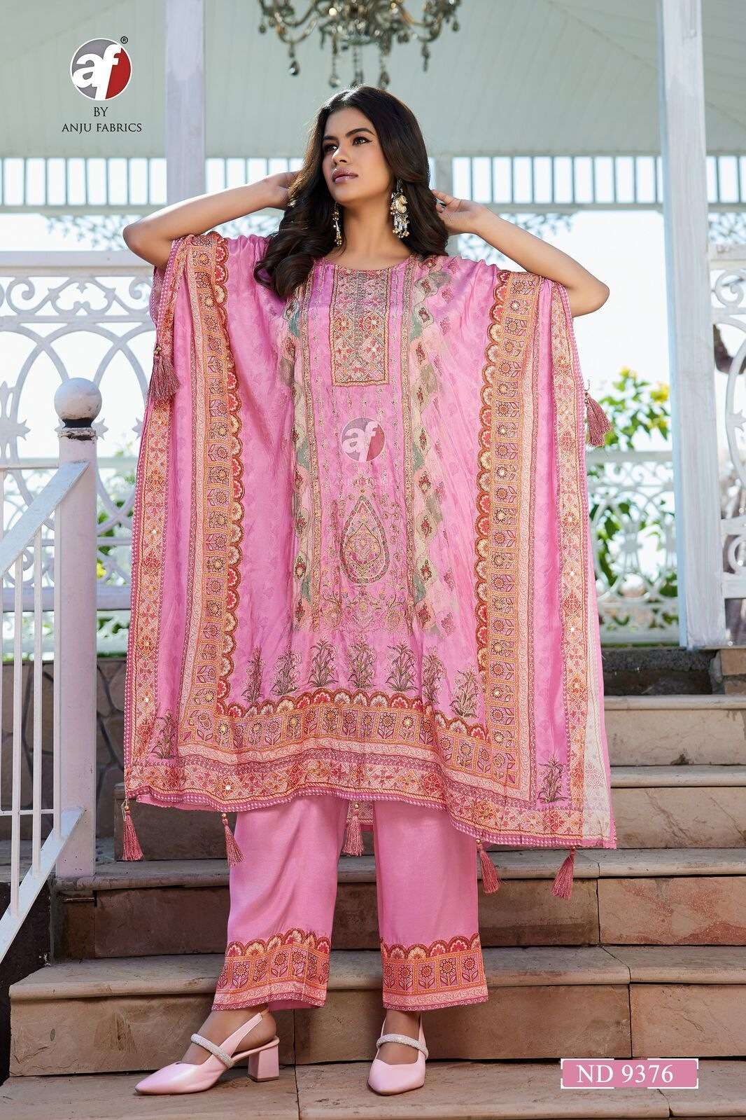 D.NO:- ND 9376 BY ANJU FABRICS IN BLENDED VISCOSE DESIGNER KAFTAN WITH HEAVY HANDWORK 