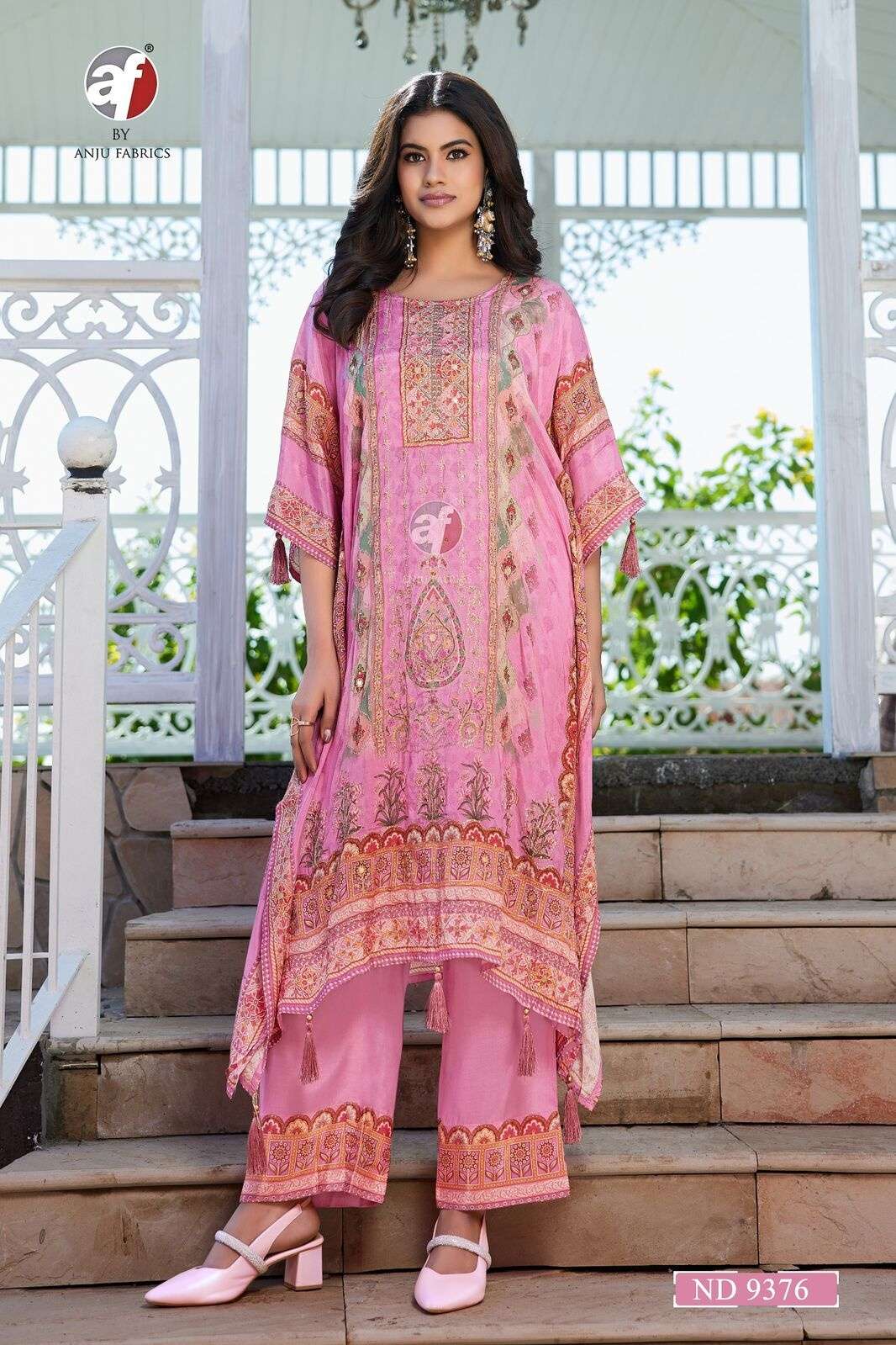 D.NO:- ND 9376 BY ANJU FABRICS IN BLENDED VISCOSE DESIGNER KAFTAN WITH HEAVY HANDWORK 