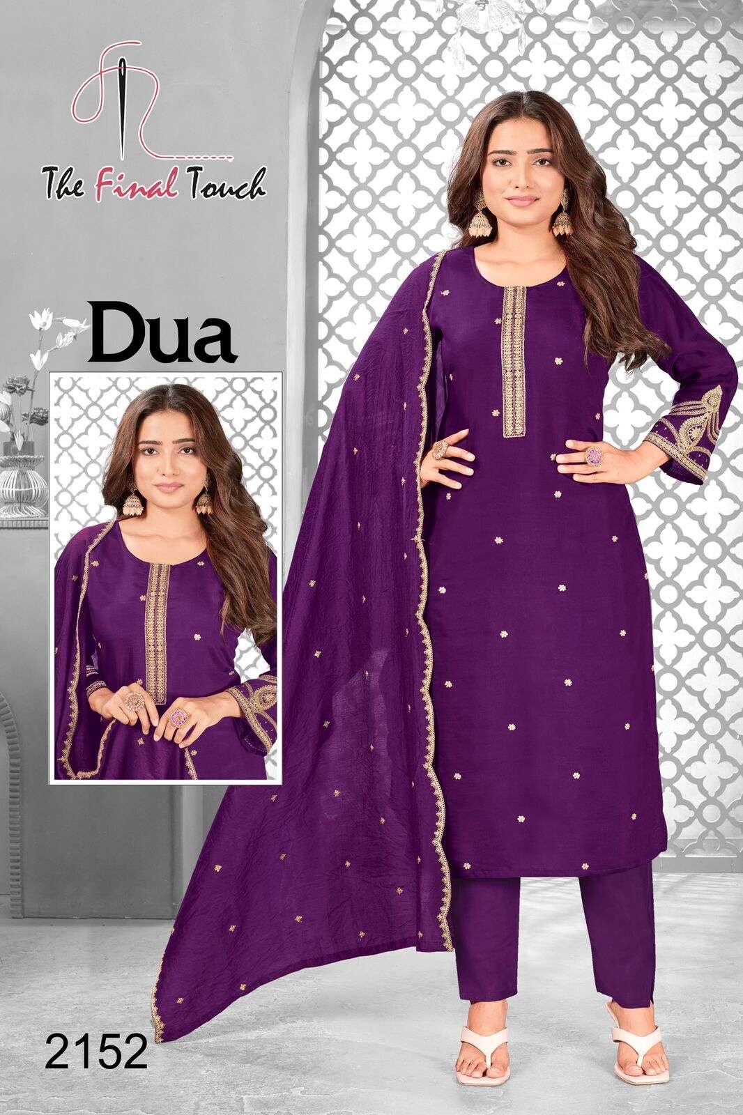 DUA BY R R FASHION IN ROMAN WITH EMBROIDERY ON TOP AND BOTTOM WITH POCKET 