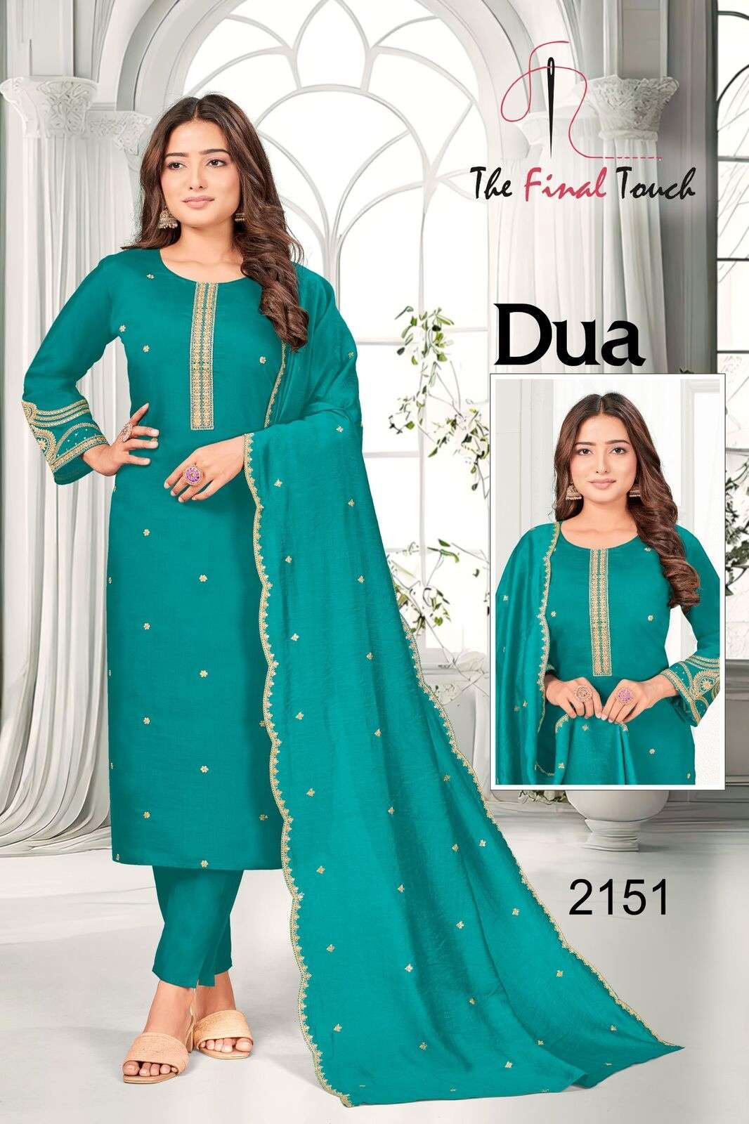 DUA BY R R FASHION IN ROMAN WITH EMBROIDERY ON TOP AND BOTTOM WITH POCKET 