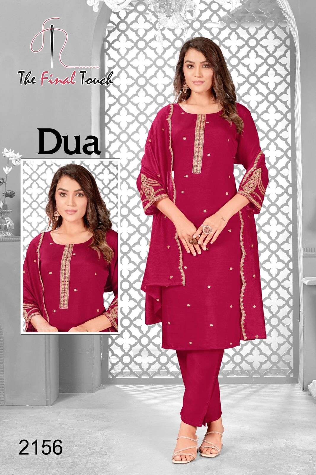 DUA BY R R FASHION IN ROMAN WITH EMBROIDERY ON TOP AND BOTTOM WITH POCKET 