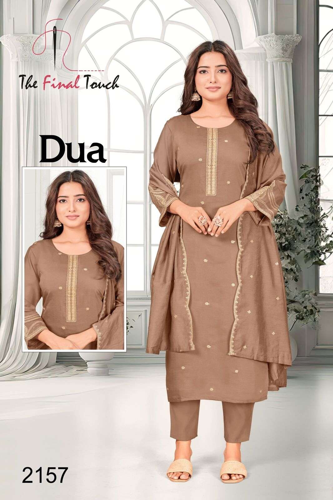 DUA BY R R FASHION IN ROMAN WITH EMBROIDERY ON TOP AND BOTTOM WITH POCKET 
