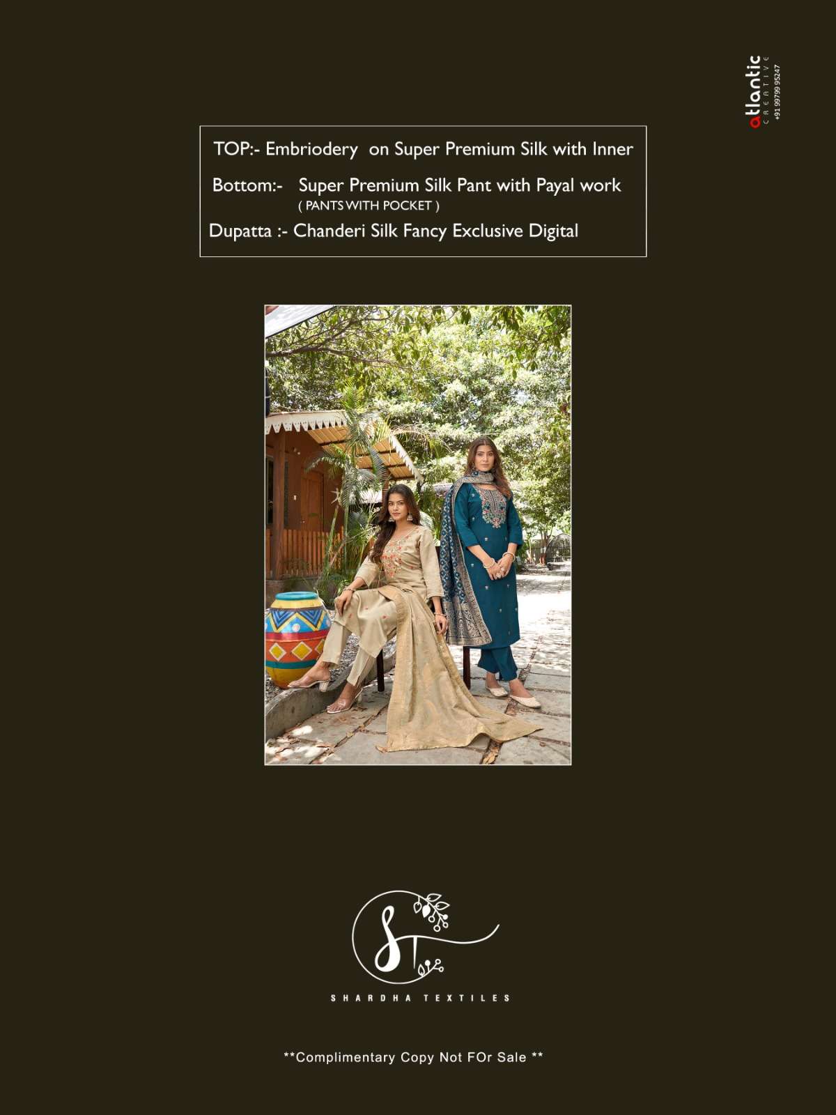 ELORA SILK - 2 BY SHARDA TEXTILES IN SUPER PREMIUM SILK WITH EMBROIDERY WORK 