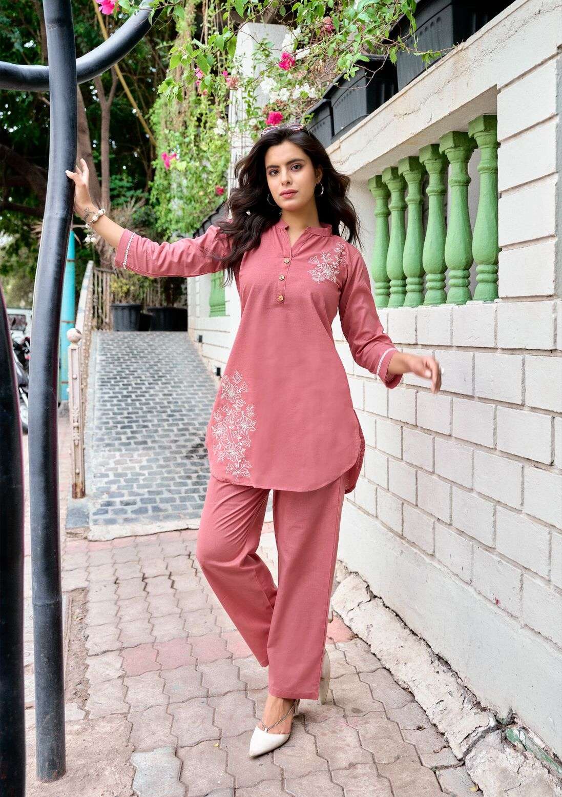 FABULOUS BY TIPS & TOPS IN PREMIUM COTTON EMBROIDERY WORK WITH PANT POCKET 