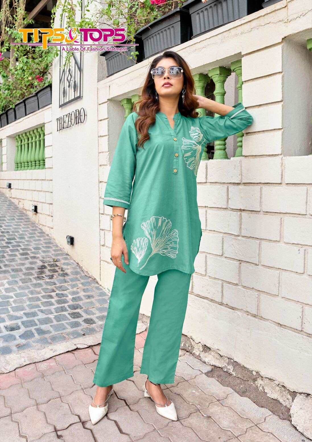 FABULOUS BY TIPS & TOPS IN PREMIUM COTTON EMBROIDERY WORK WITH PANT POCKET 