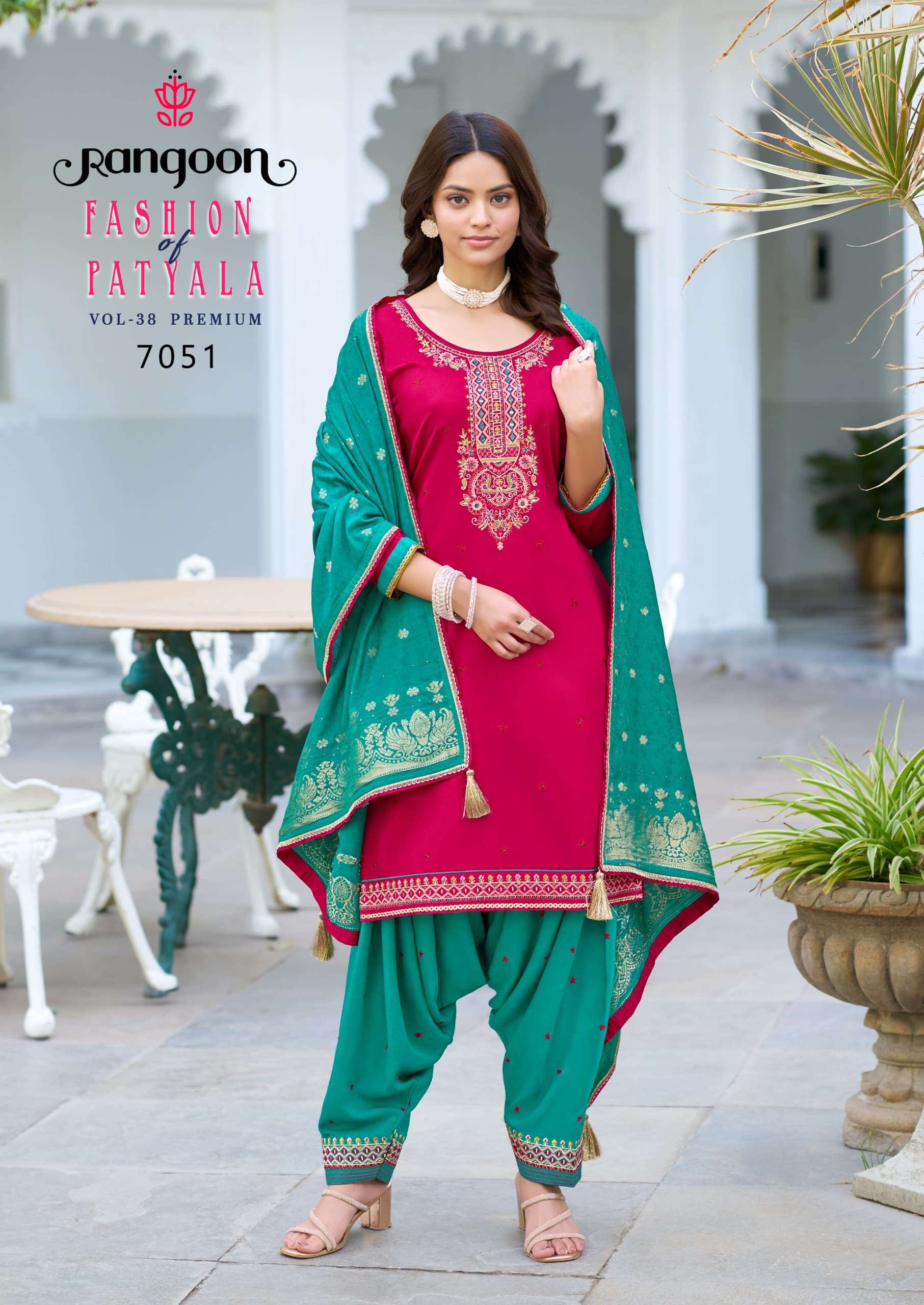 FASHION OF PATIYALA VOL-38 PREMIUM BY RANGOON IN HEAVY RAYON WITH EMBROIDERY WORK