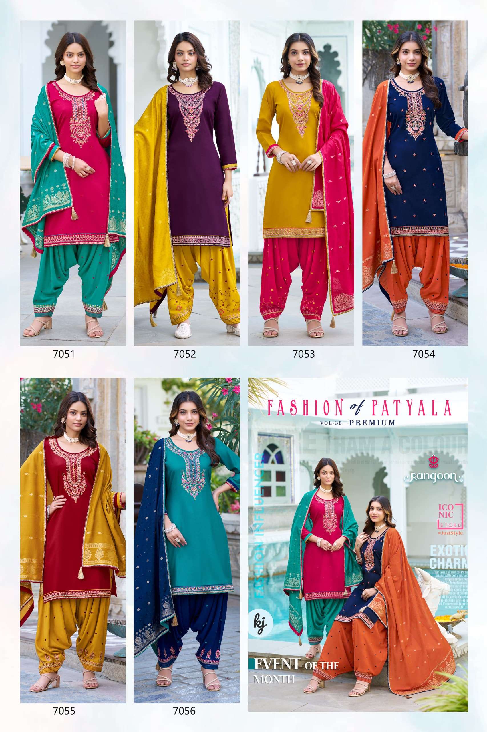 FASHION OF PATIYALA VOL-38 PREMIUM BY RANGOON IN HEAVY RAYON WITH EMBROIDERY WORK