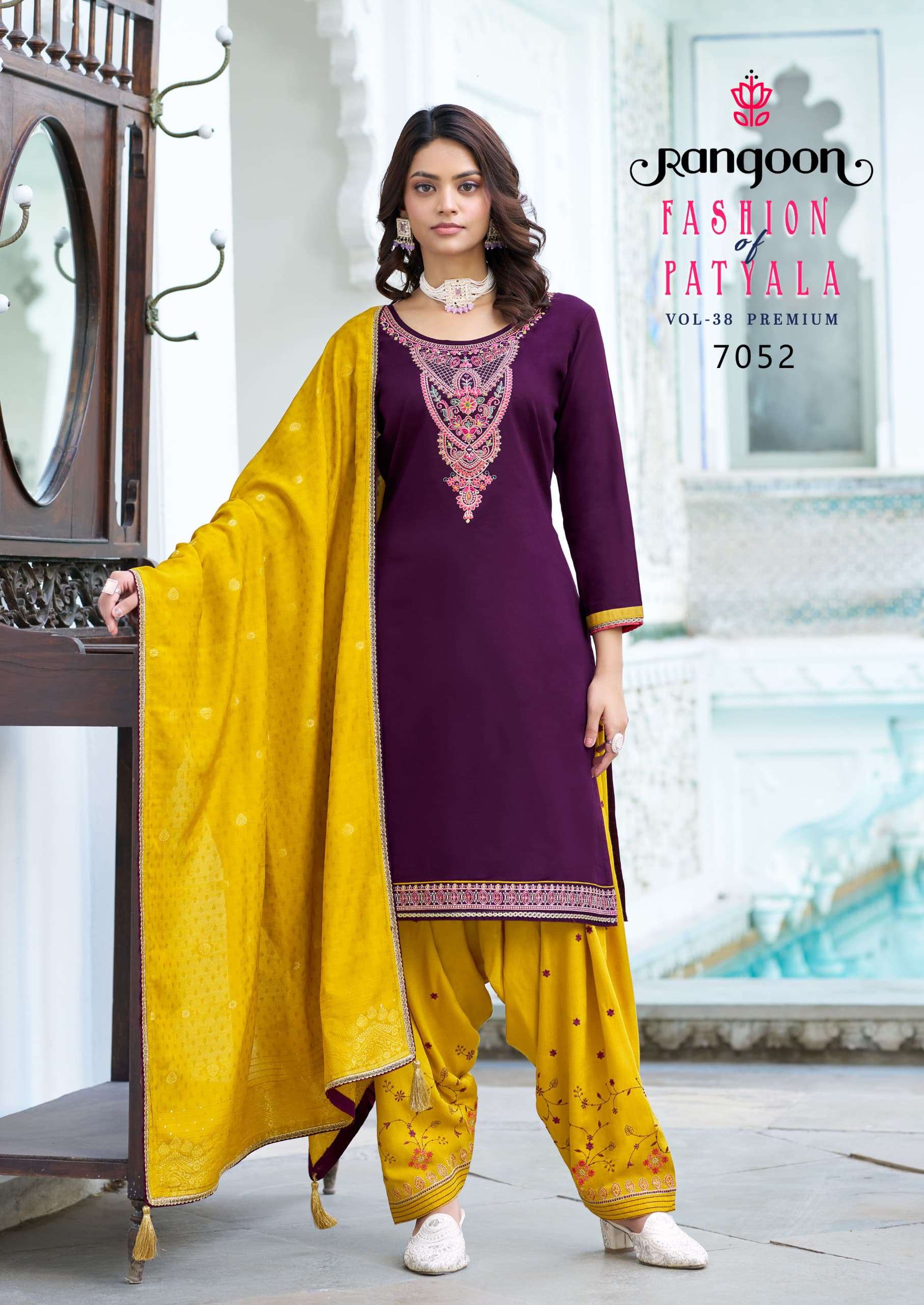 FASHION OF PATIYALA VOL-38 PREMIUM BY RANGOON IN HEAVY RAYON WITH EMBROIDERY WORK