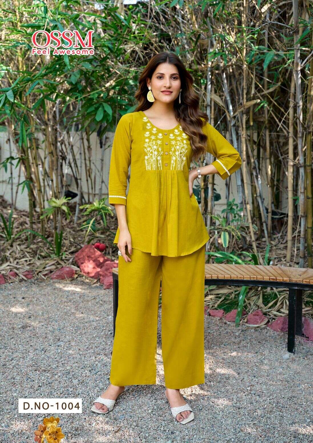 GLAMOUR BY OSSM IN JAIPURI COTTON FLEX WITH EMBROIDERY WORK CO-ORD SET 