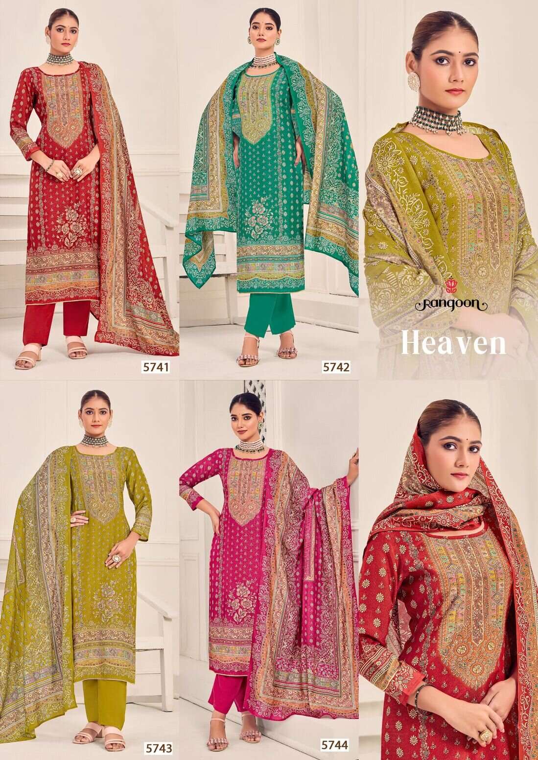HEAVEN BY RANGOON IN PURE MUSLIN WITH PURE DIGITAL PRINT WITH AARI WORK 