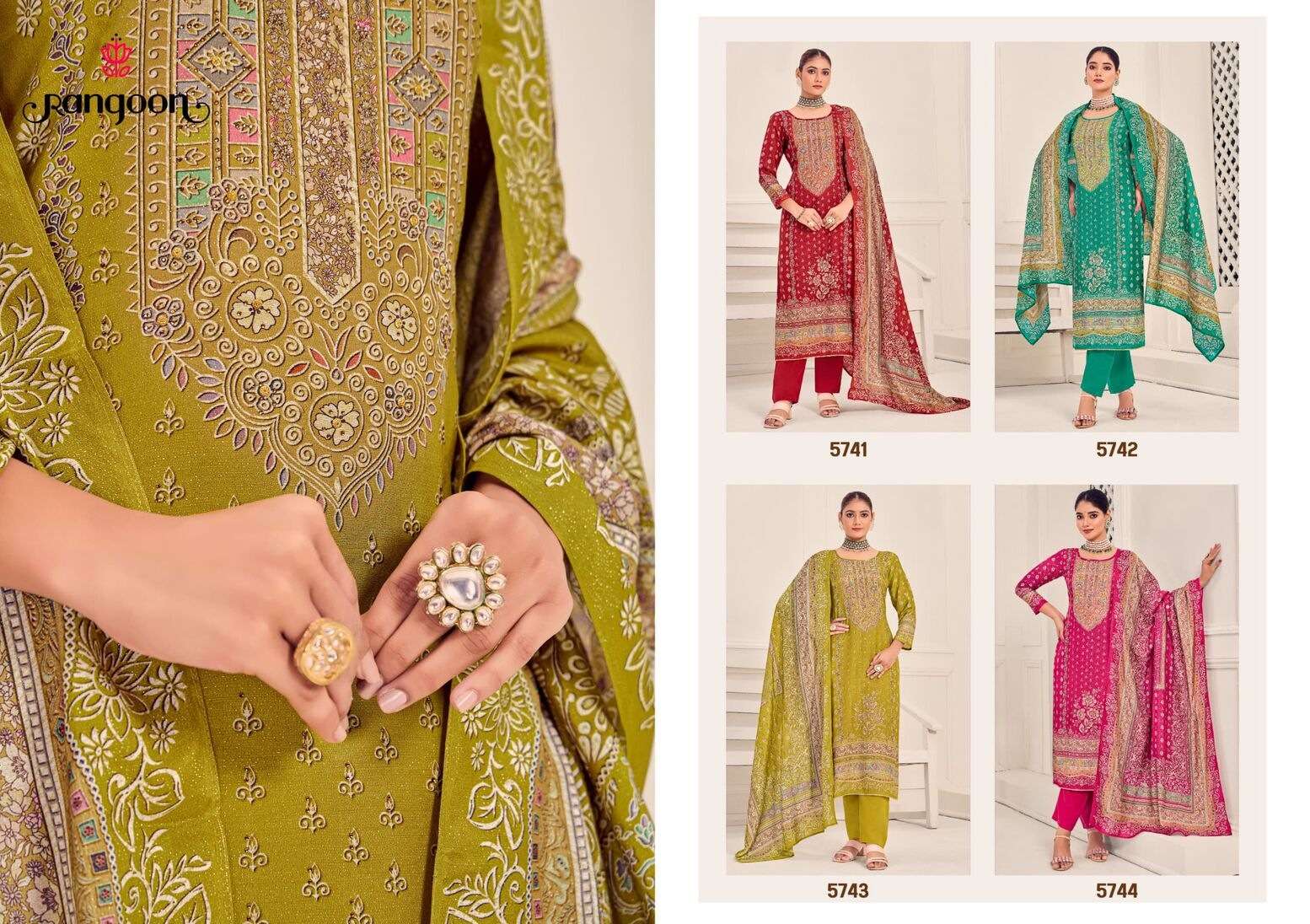 HEAVEN BY RANGOON IN PURE MUSLIN WITH PURE DIGITAL PRINT WITH AARI WORK 