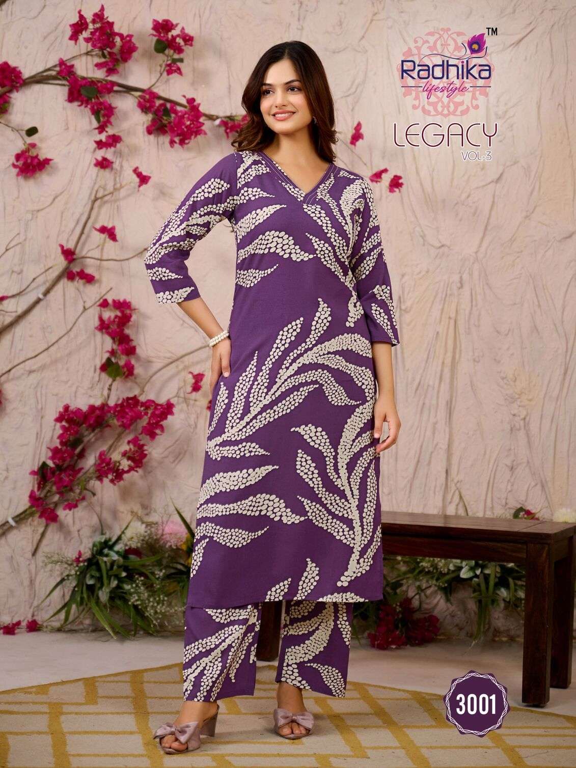 LEGACY VOL :- 3 BY RADHIKA LIFESTYLE IN HEAVY REYON PRINT CO-ORD SET 