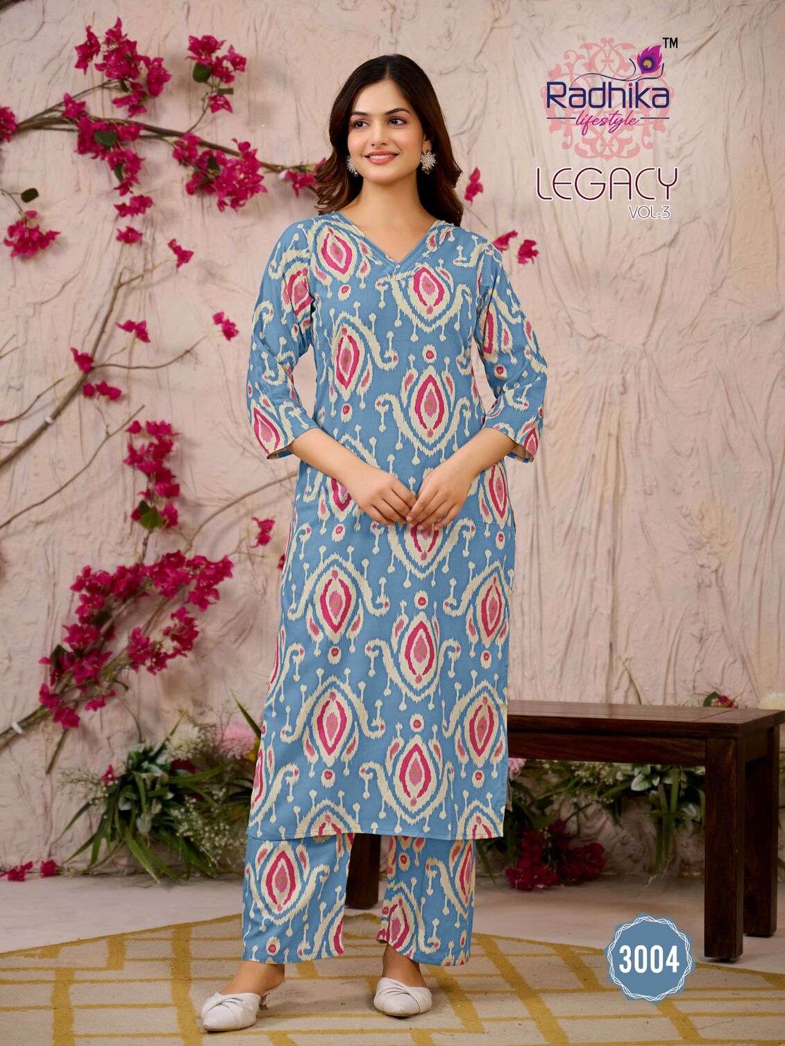 LEGACY VOL :- 3 BY RADHIKA LIFESTYLE IN HEAVY REYON PRINT CO-ORD SET 