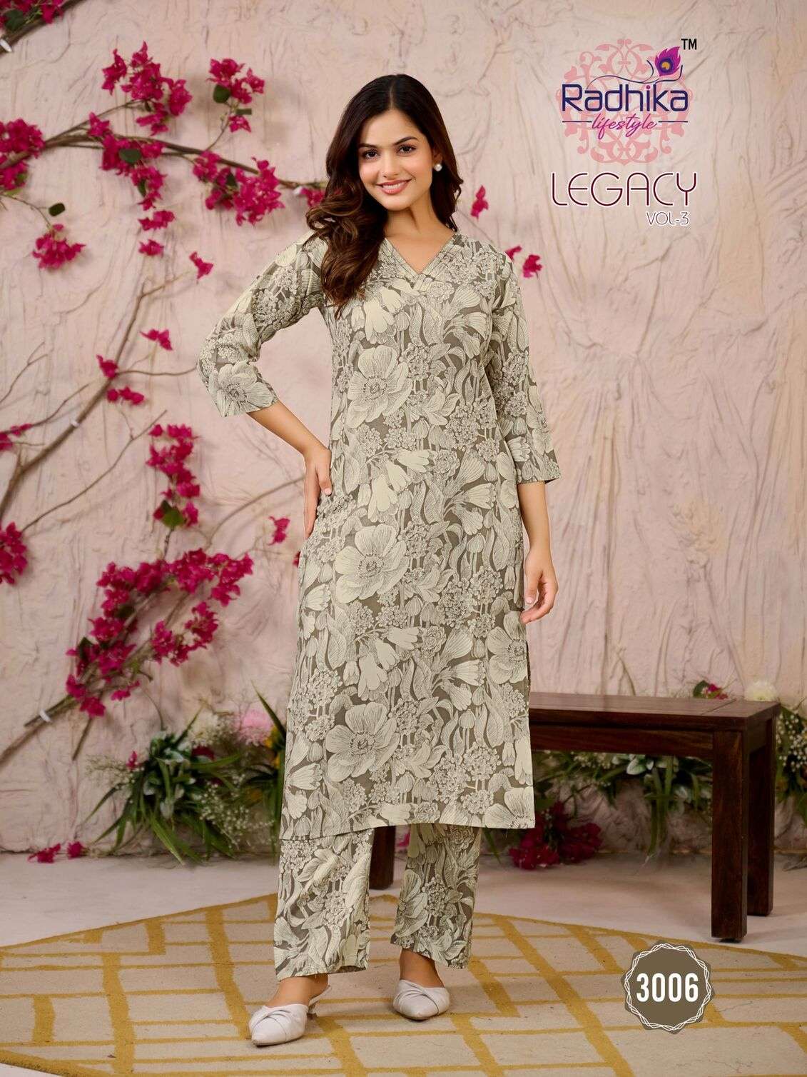 LEGACY VOL :- 3 BY RADHIKA LIFESTYLE IN HEAVY REYON PRINT CO-ORD SET 