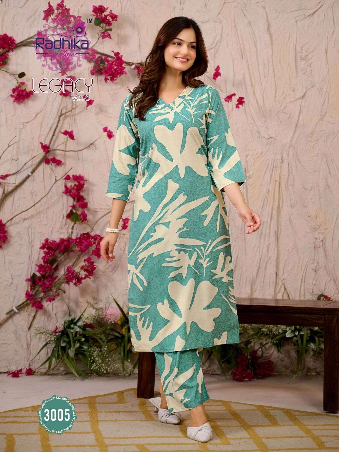 LEGACY VOL :- 3 BY RADHIKA LIFESTYLE IN HEAVY REYON PRINT CO-ORD SET 