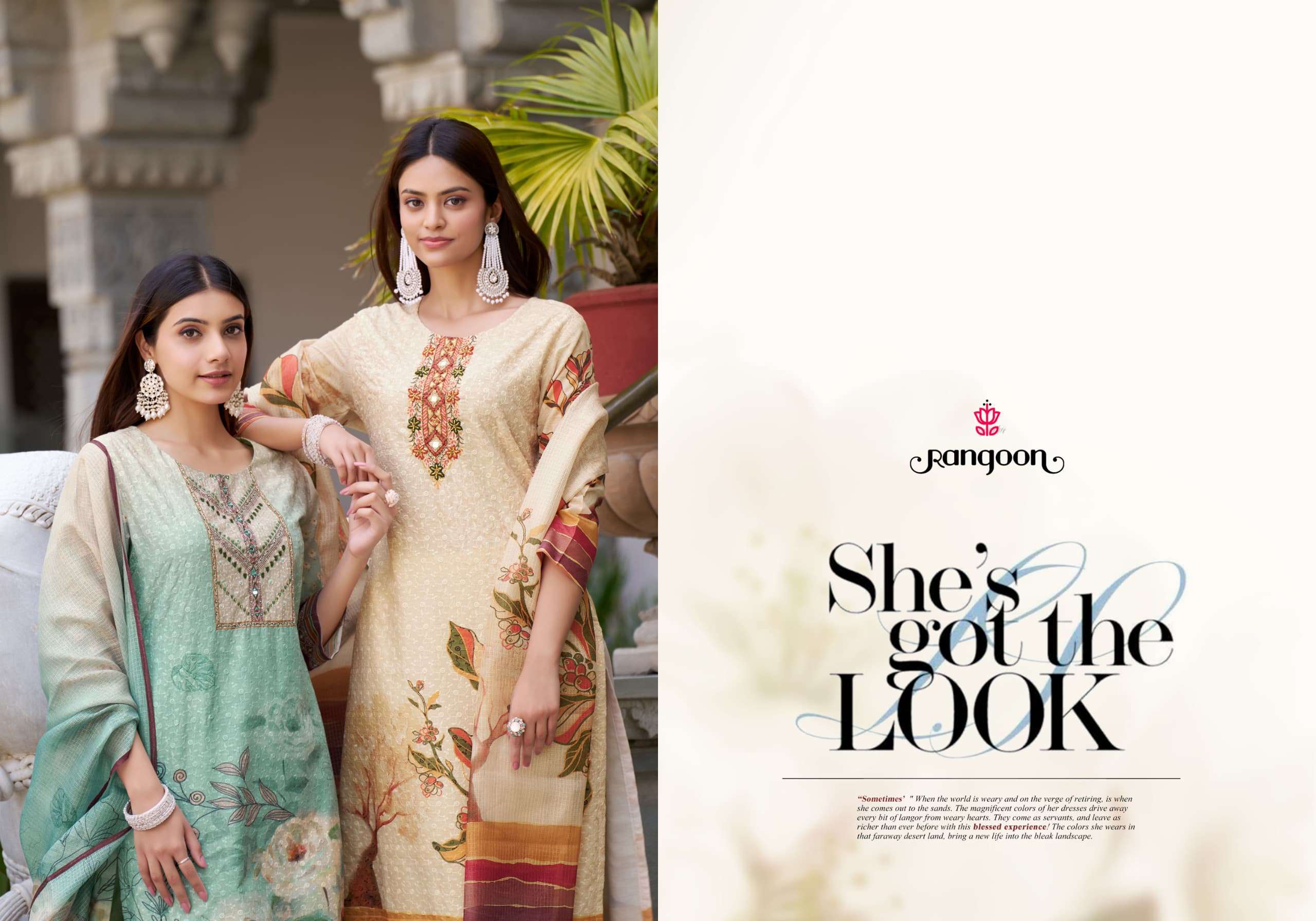 LOVELY BY RANGOON IN PURE COTTON CHIEFLY WITH DIGITAL PRINT & KHATRI HANDWORK 