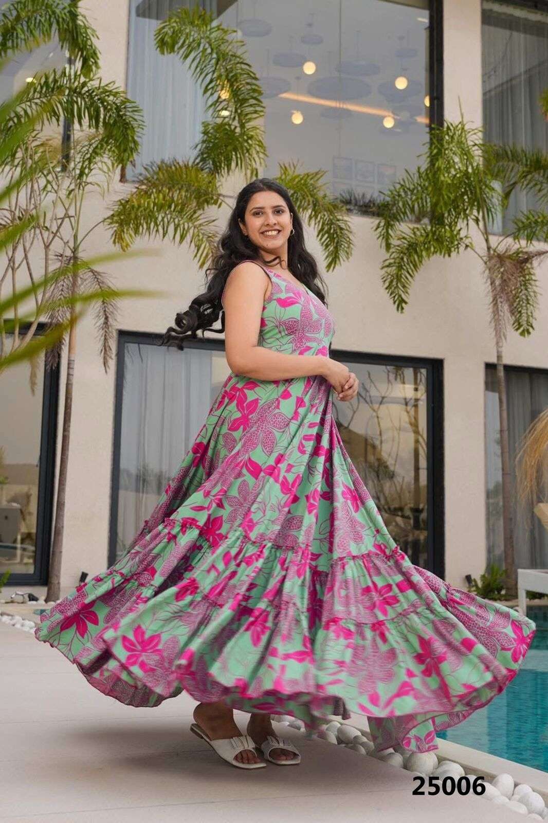 LUCAYA VOL-25 BY TEXOFAB IN HEAVY RAYON WITH DIGITAL PRINTED GOWN AND HALF INNER