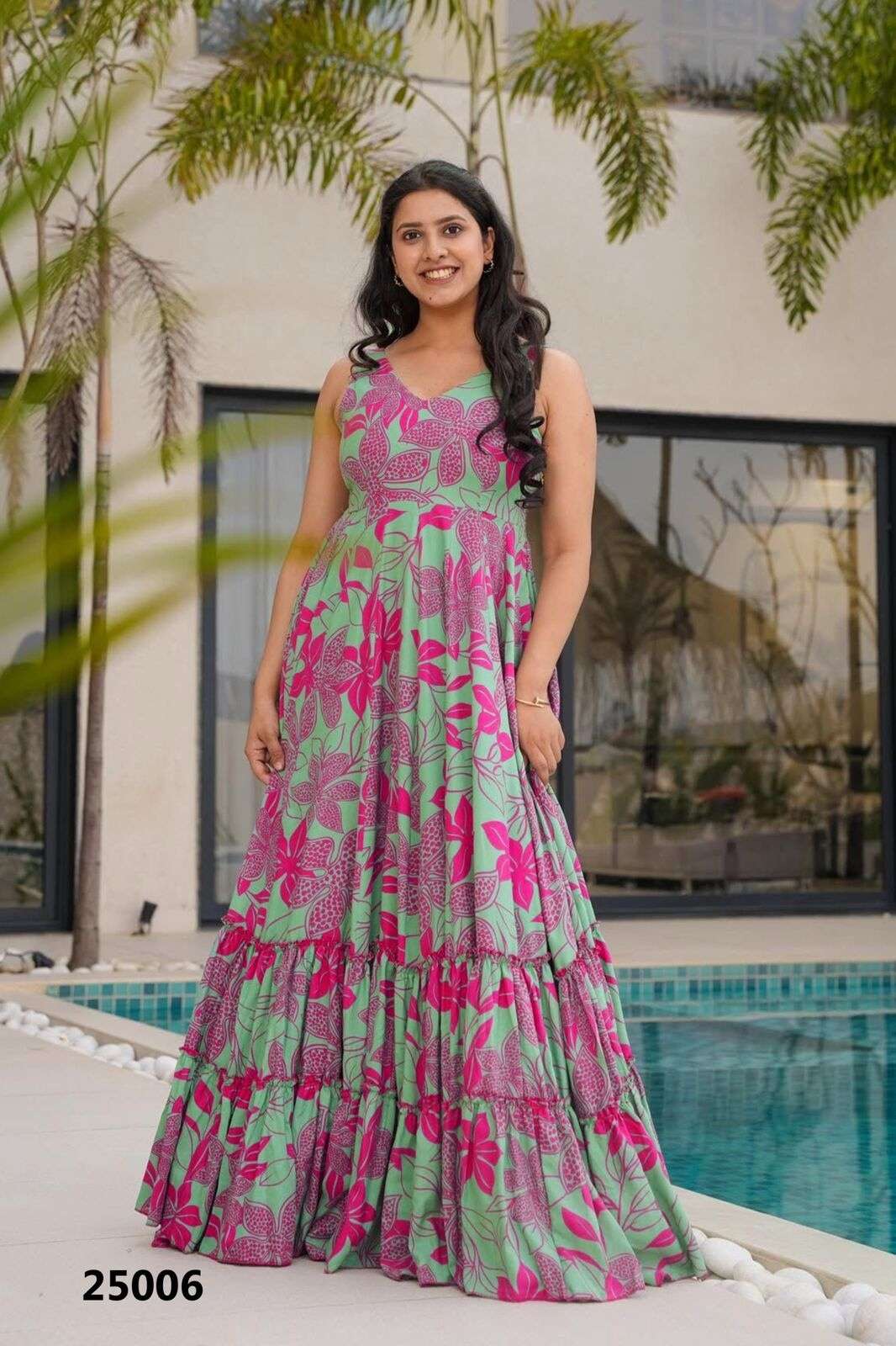 LUCAYA VOL-25 BY TEXOFAB IN HEAVY RAYON WITH DIGITAL PRINTED GOWN AND HALF INNER